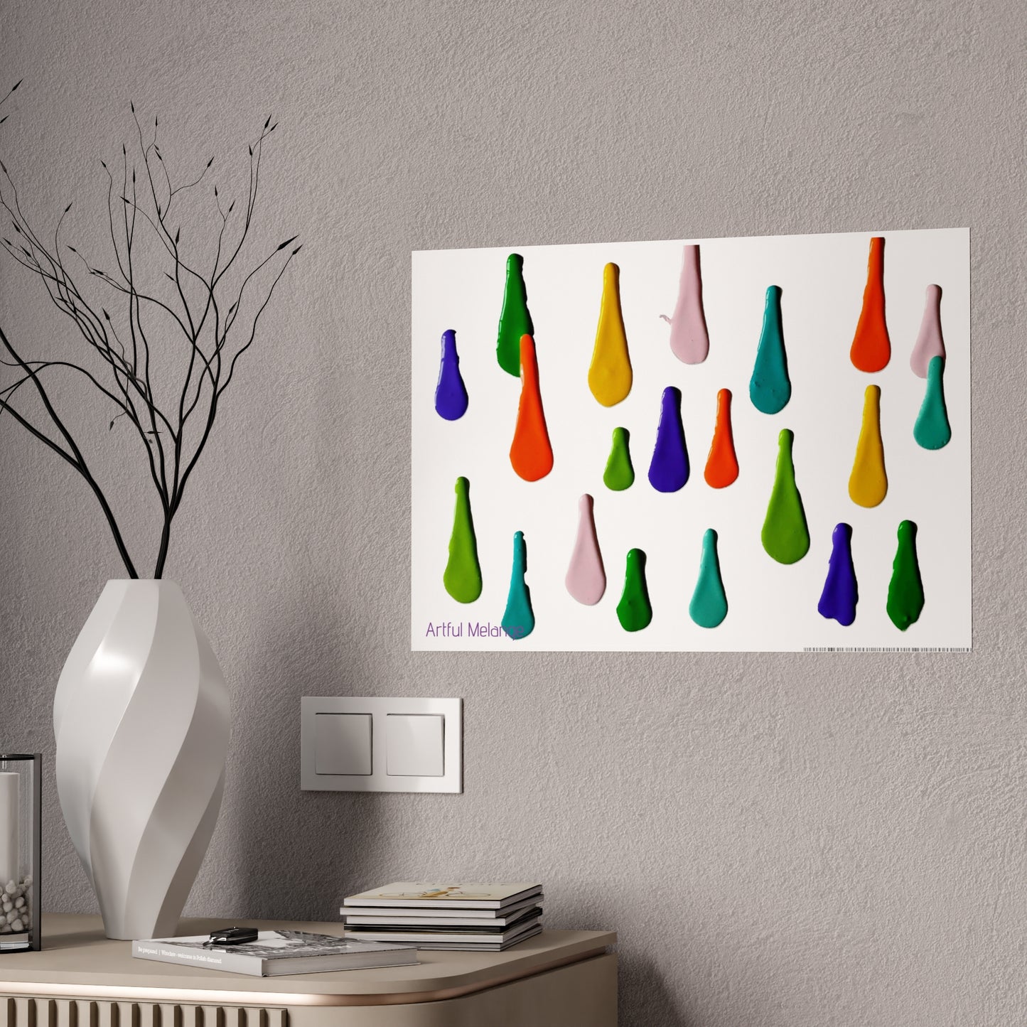 Gleaming Acrylic Abstract Poster: A Spectrum of Colorful Elegance