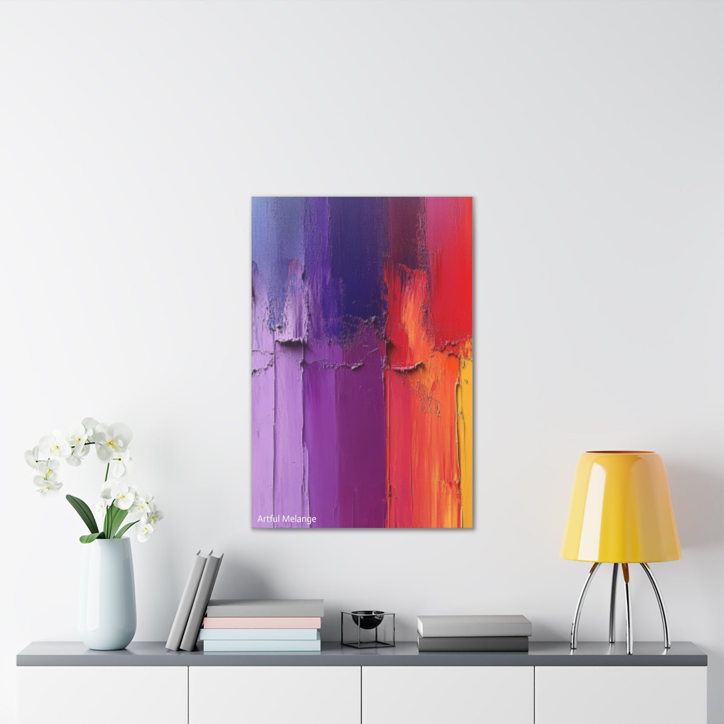 Acrylic Abstract Canvas Print - Homage to the Divine Nine/Red White Purple and Gold 4