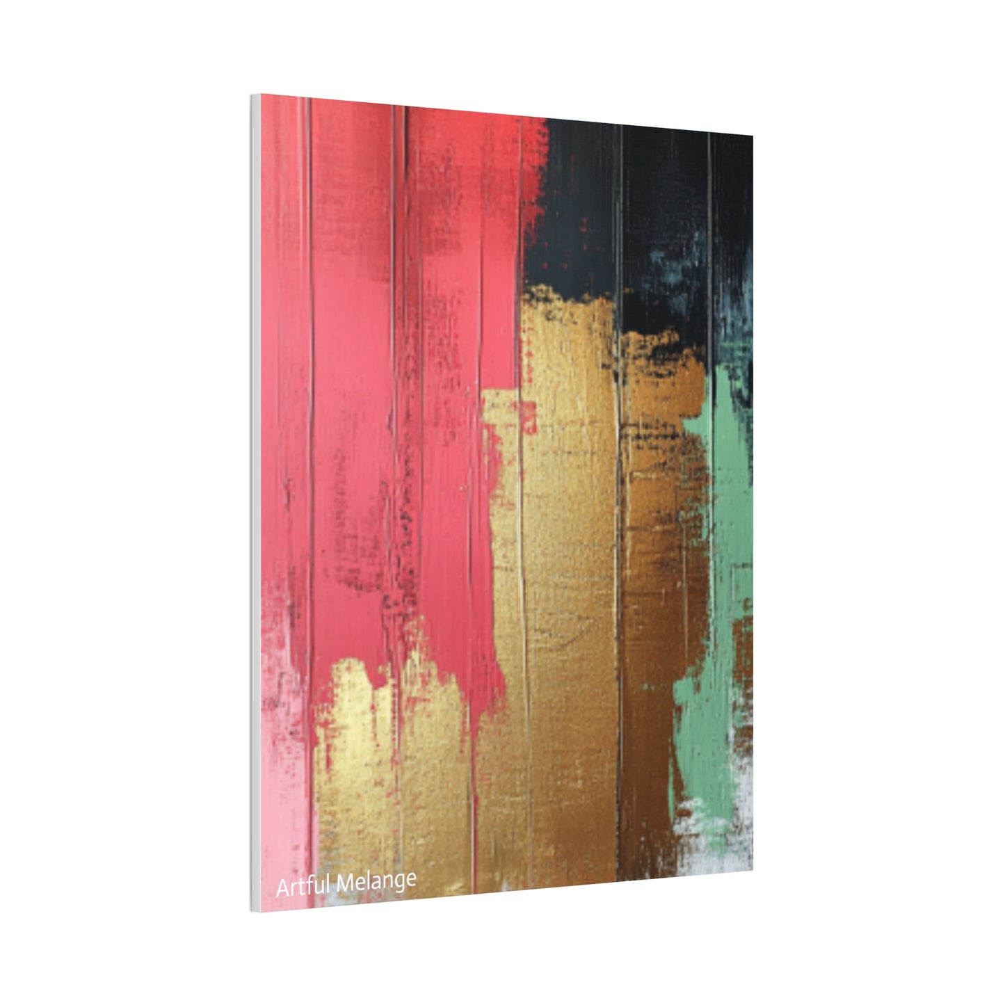 Acrylic Abstract Canvas Print - Homage to the Divine Nine/Pink Green Black and Gold 6