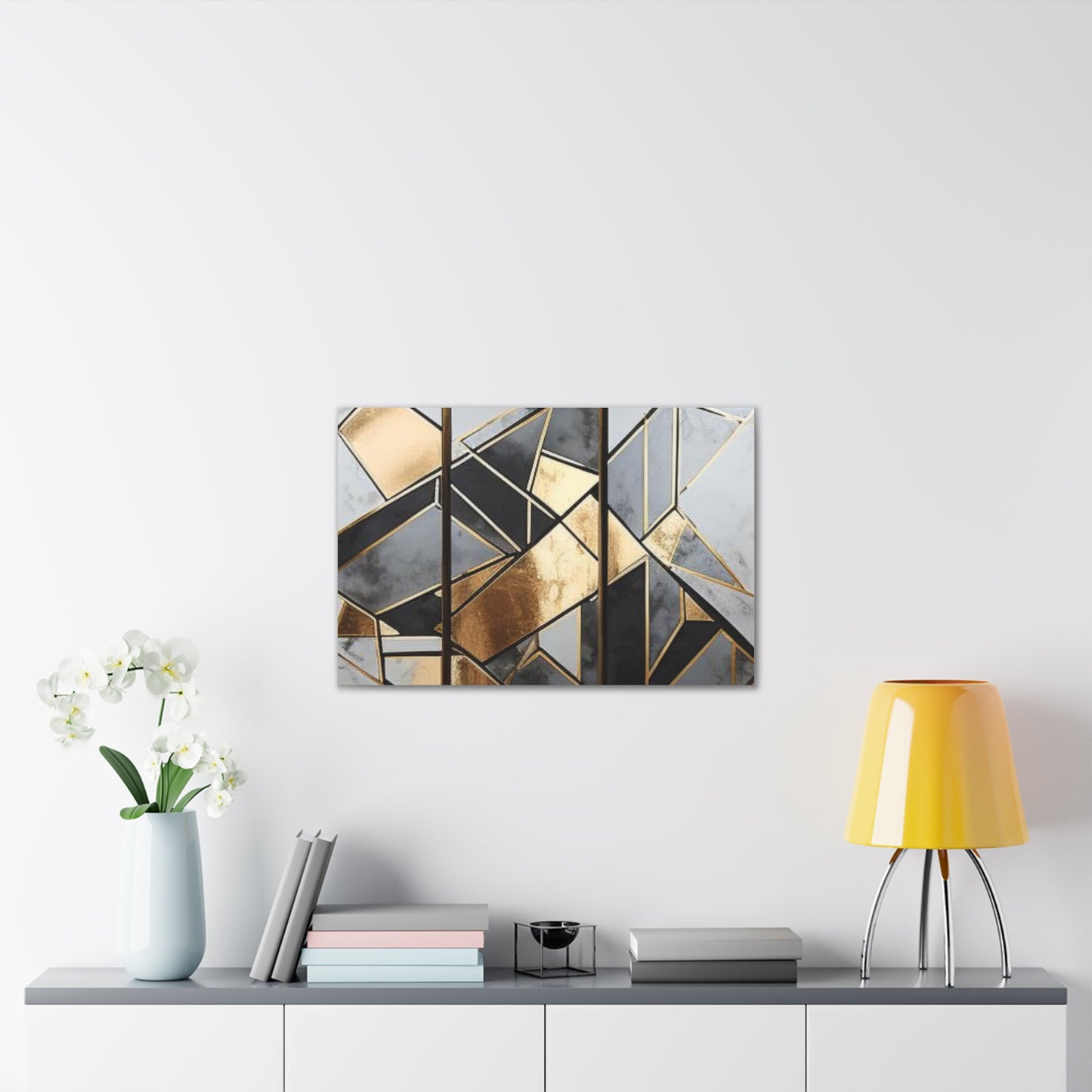 Gold and Black Elegance: A Symphony of Sophistication Canvas Print