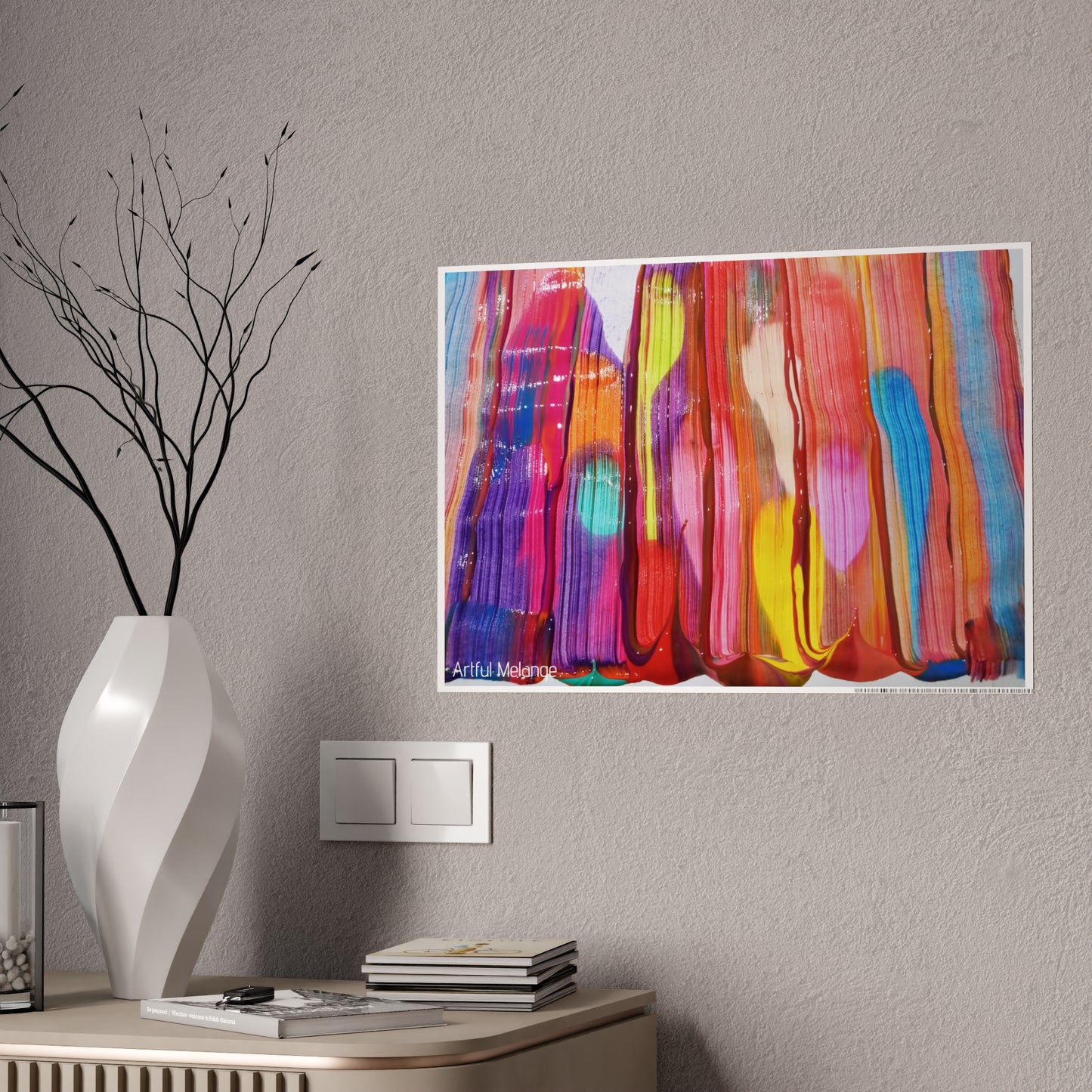 Gleaming Acrylic Abstract Poster: A Spectrum of Colorful Elegance