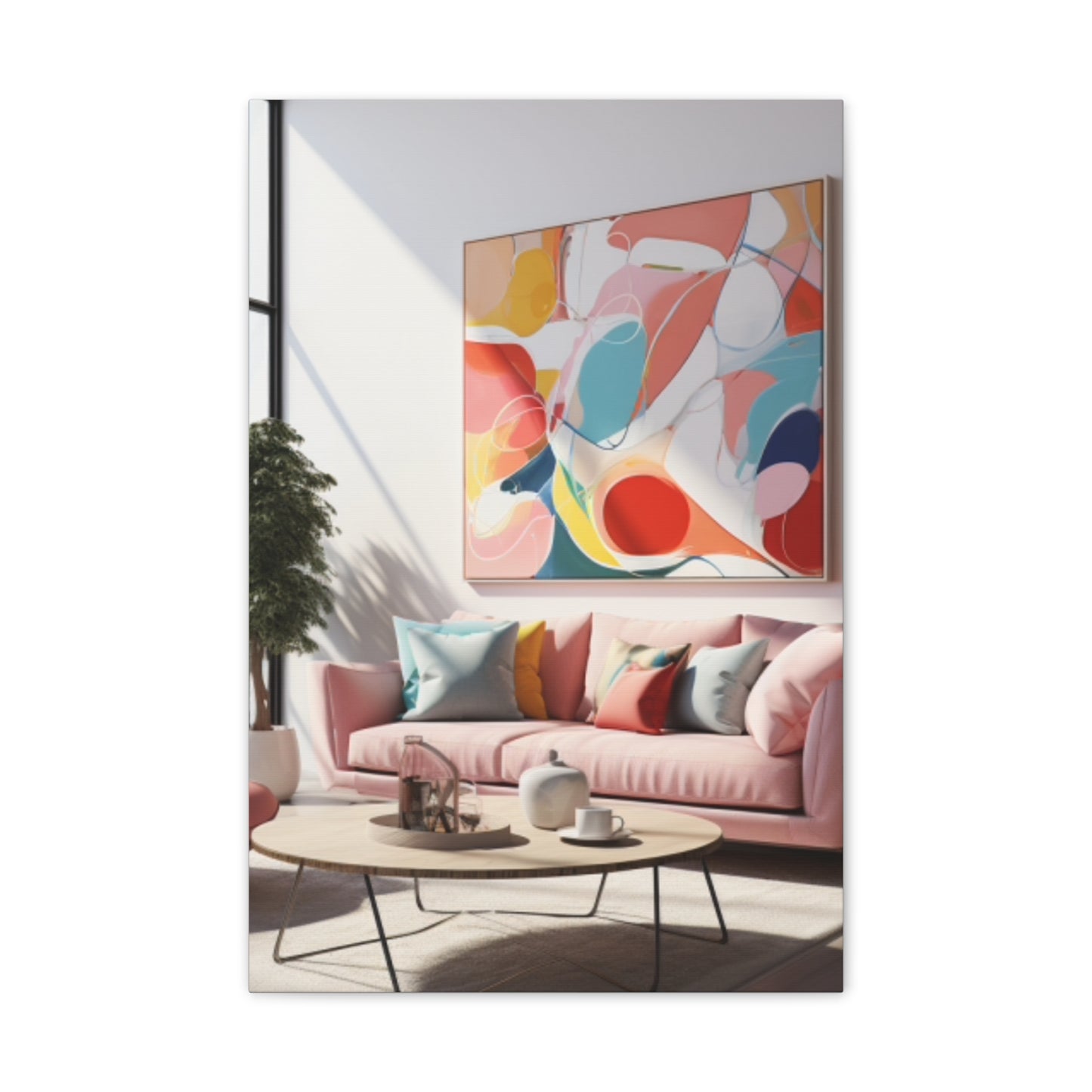 Timeless Elegance: Refined Pink Hues Canvas Print for Sophisticated Living Spaces