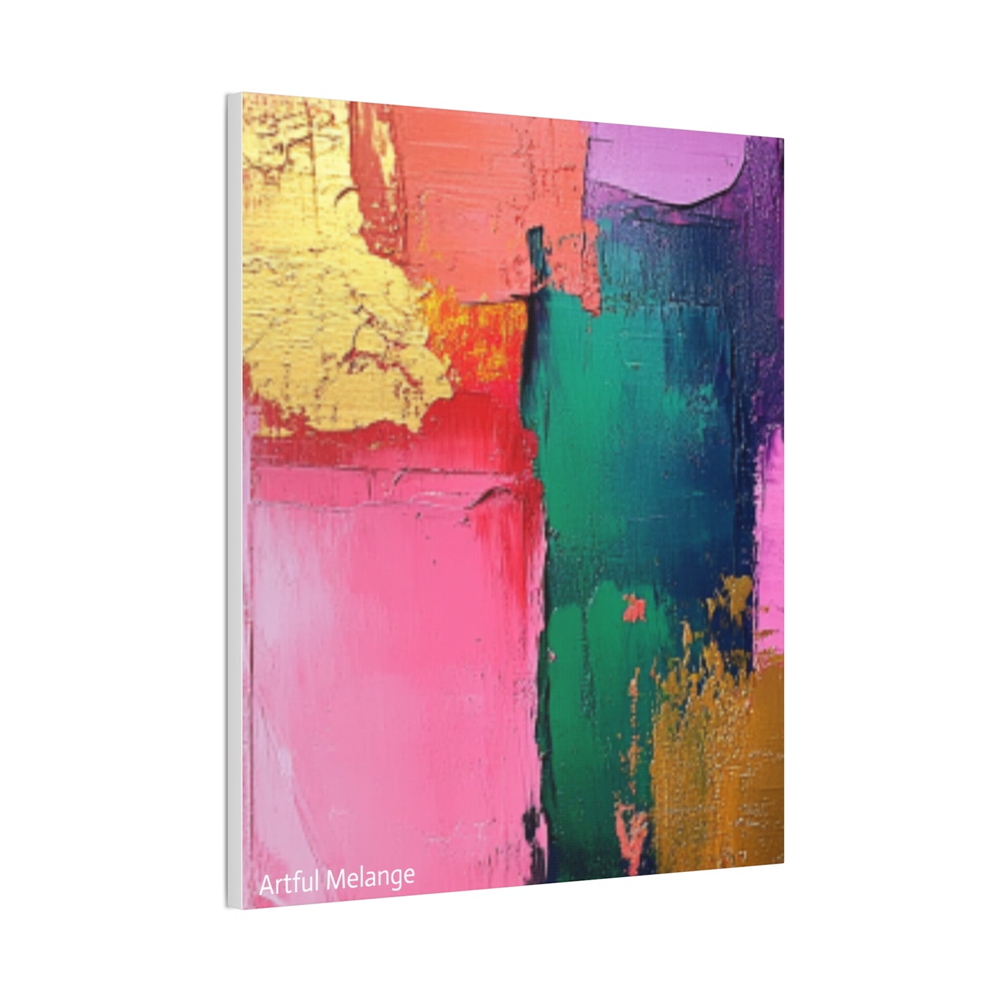 Acrylic Abstract Canvas Print - Homage to the Divine Nine/Pink Green Purple and Gold 1