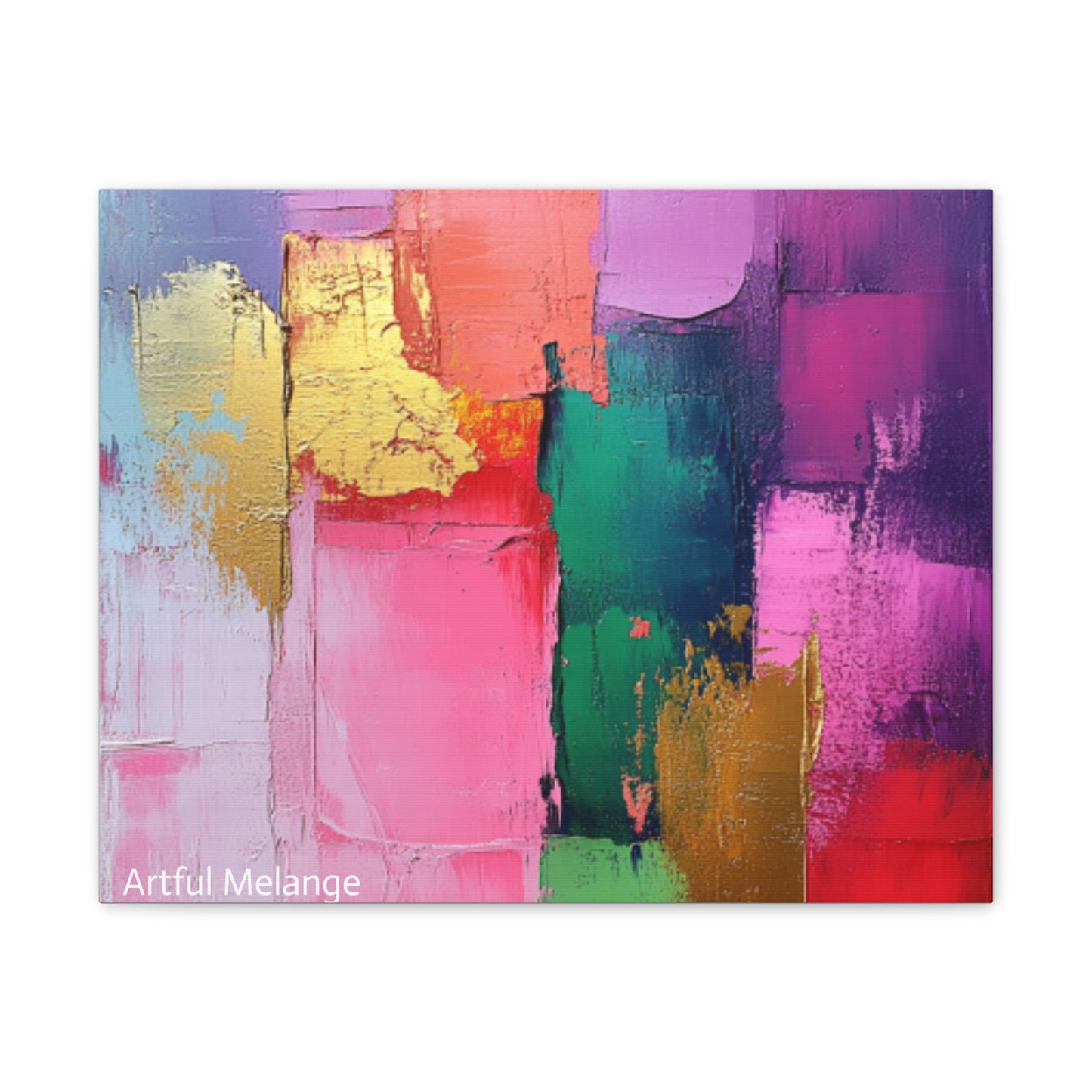 Acrylic Abstract Canvas Print - Homage to the Divine Nine/Pink Green Purple and Gold 1