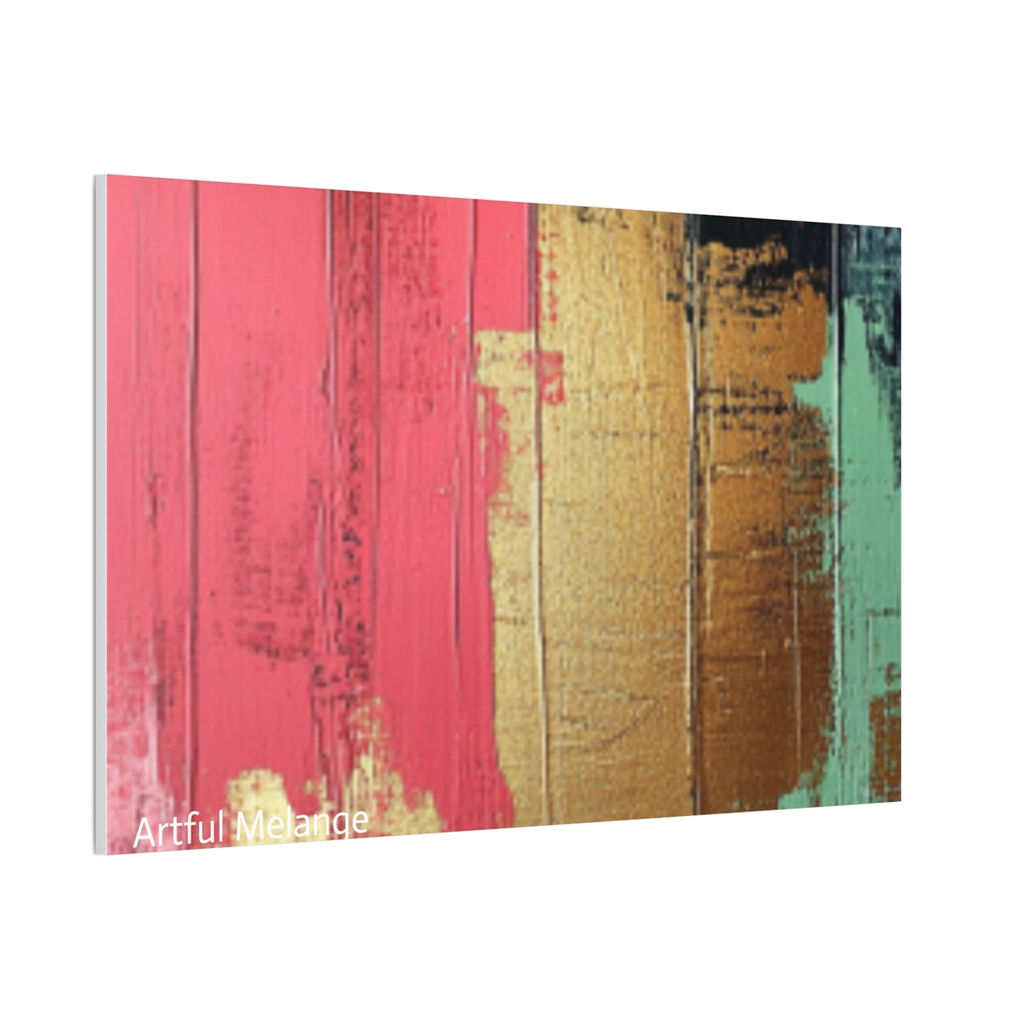 Acrylic Abstract Canvas Print - Homage to the Divine Nine/Pink Green Black and Gold 6