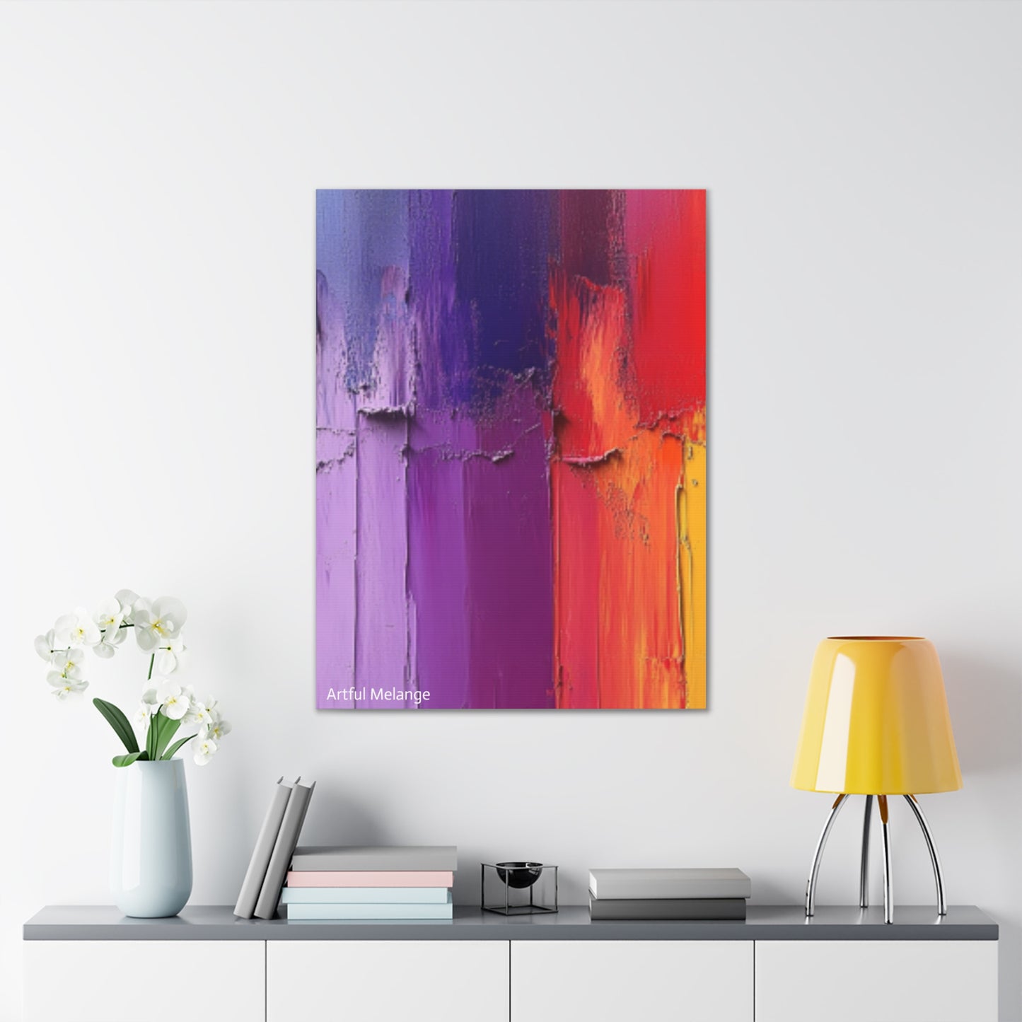 Acrylic Abstract Canvas Print - Homage to the Divine Nine/Red White Purple and Gold 4