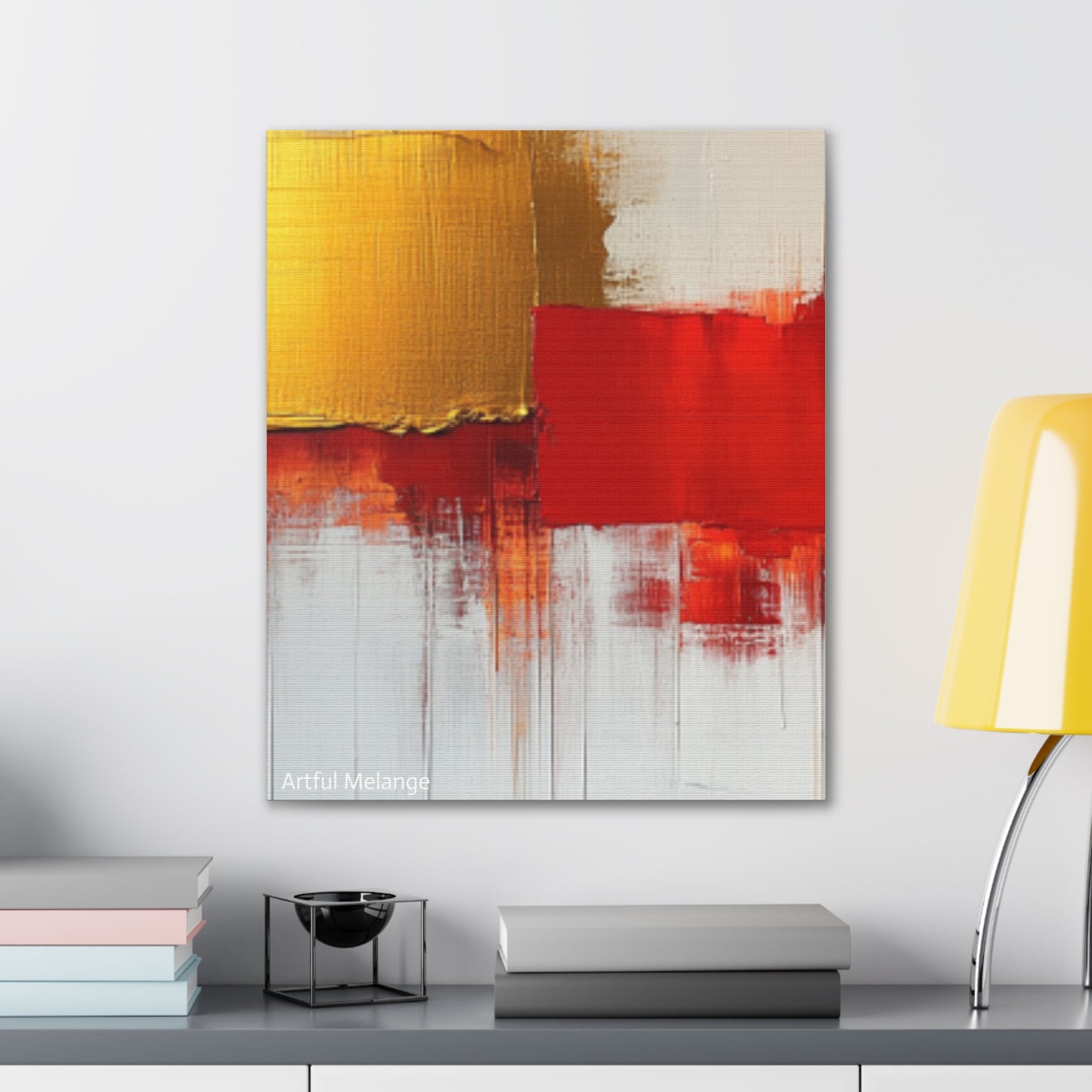 Acrylic Abstract Canvas Print - Homage to the Divine Nine/Red White and Gold 9