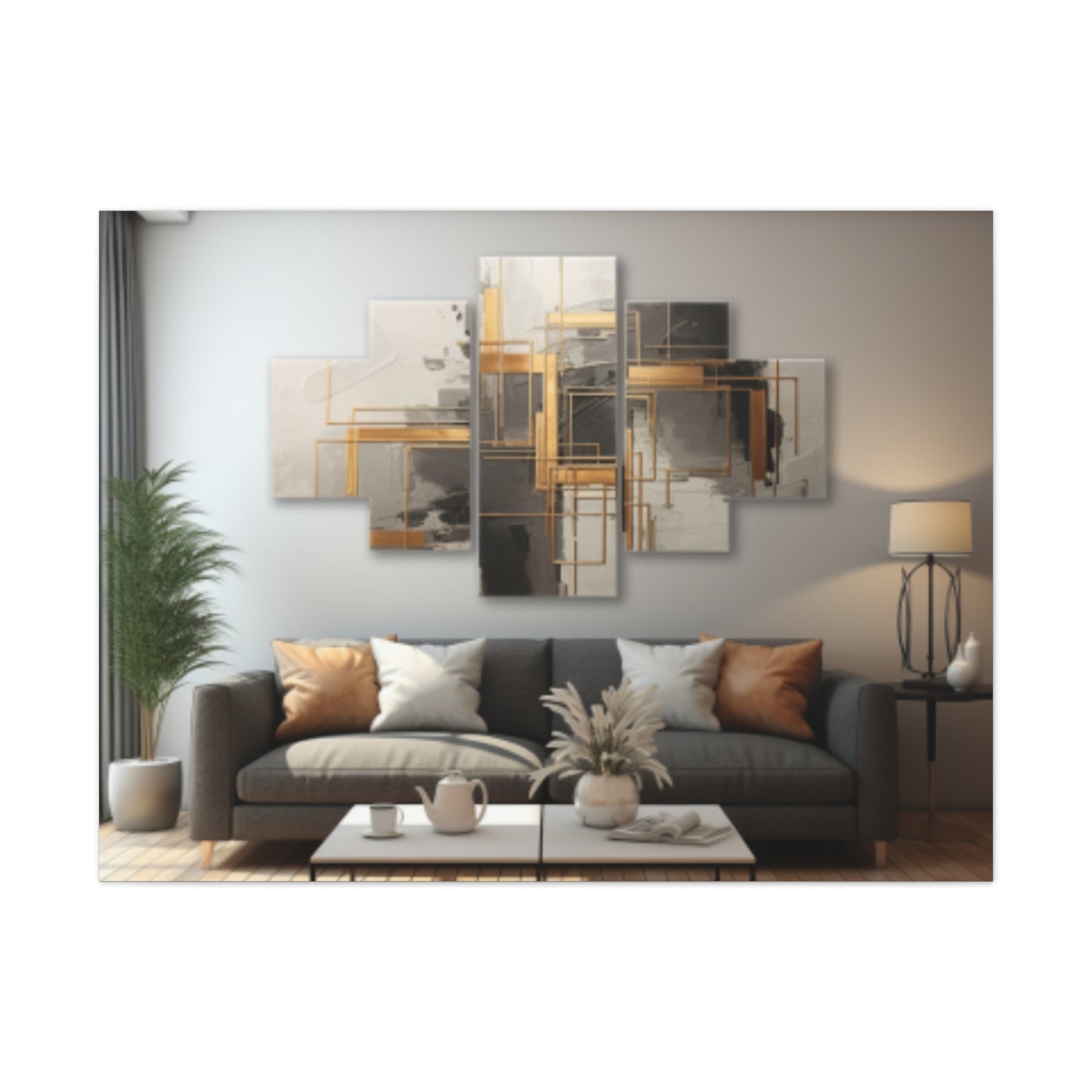 Gold and Black  Elegance: A Symphony of Sophistication Canvas Print