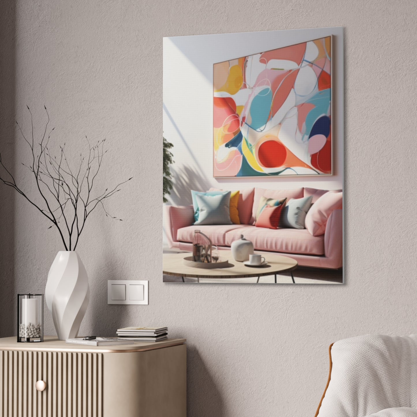 Timeless Elegance: Refined Pink Hues Canvas Print for Sophisticated Living Spaces