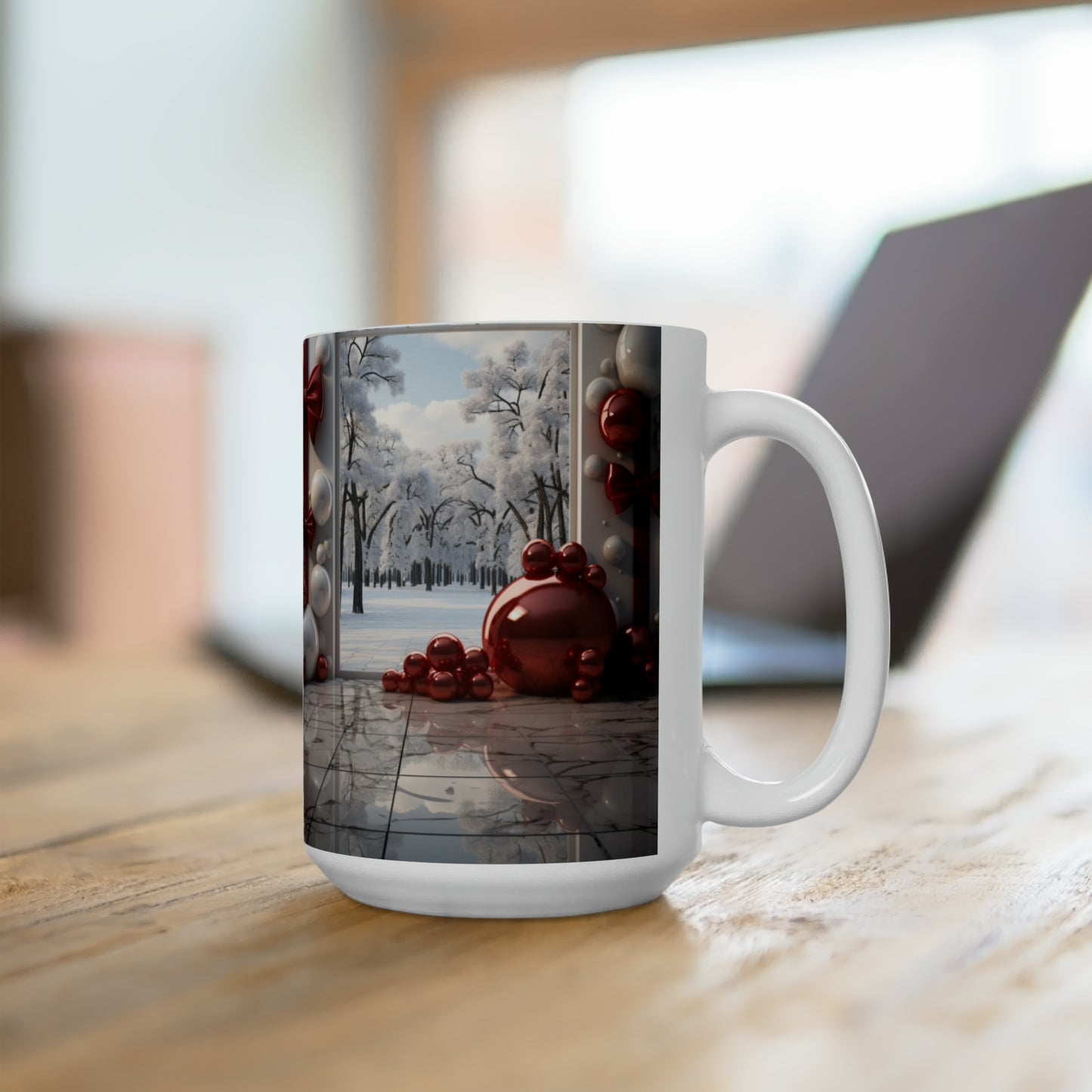 Cozy Holiday Mugs: Embrace the Season with Our Festive Living Scenes 15oz