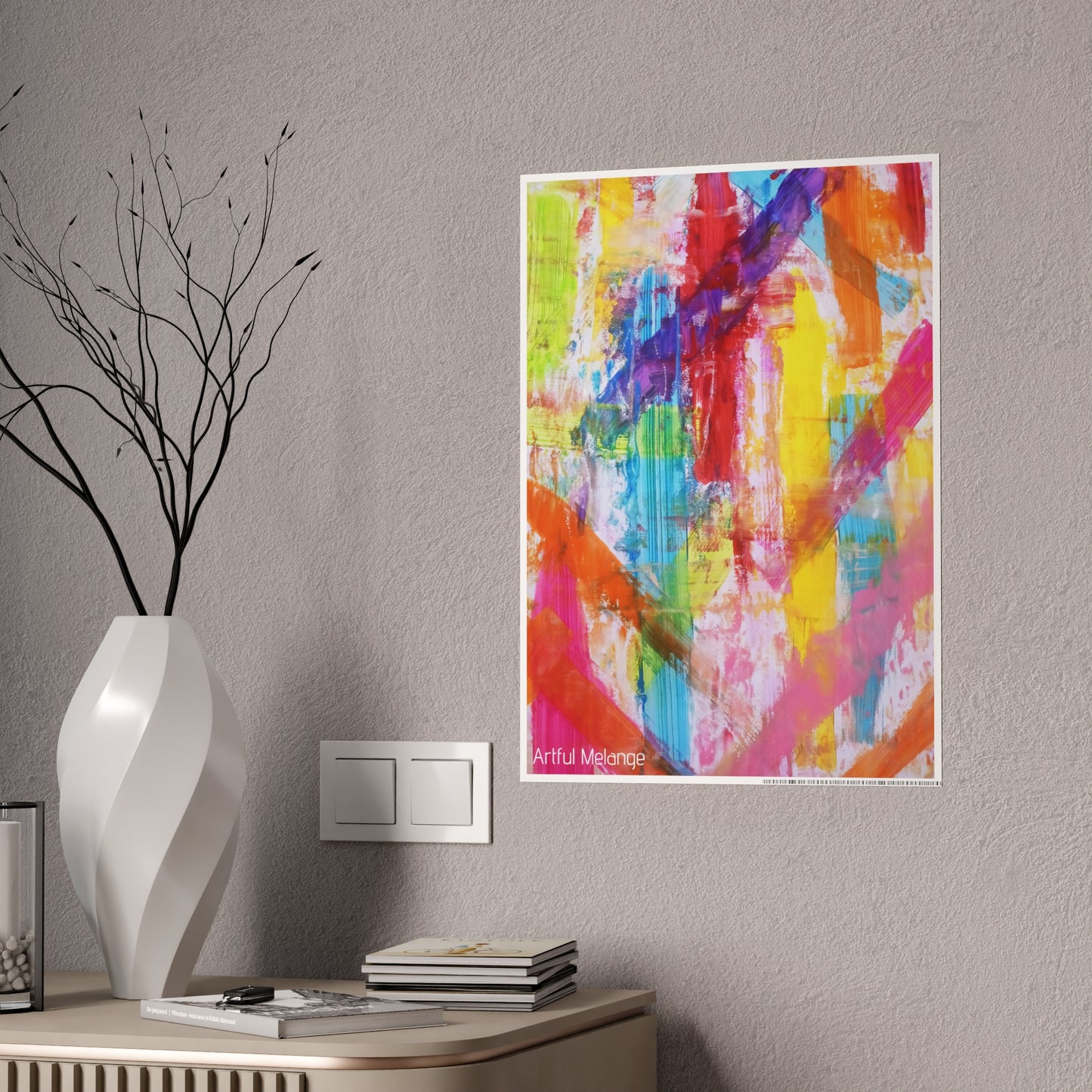 Gleaming Acrylic Abstract Poster: A Spectrum of Colorful Elegance