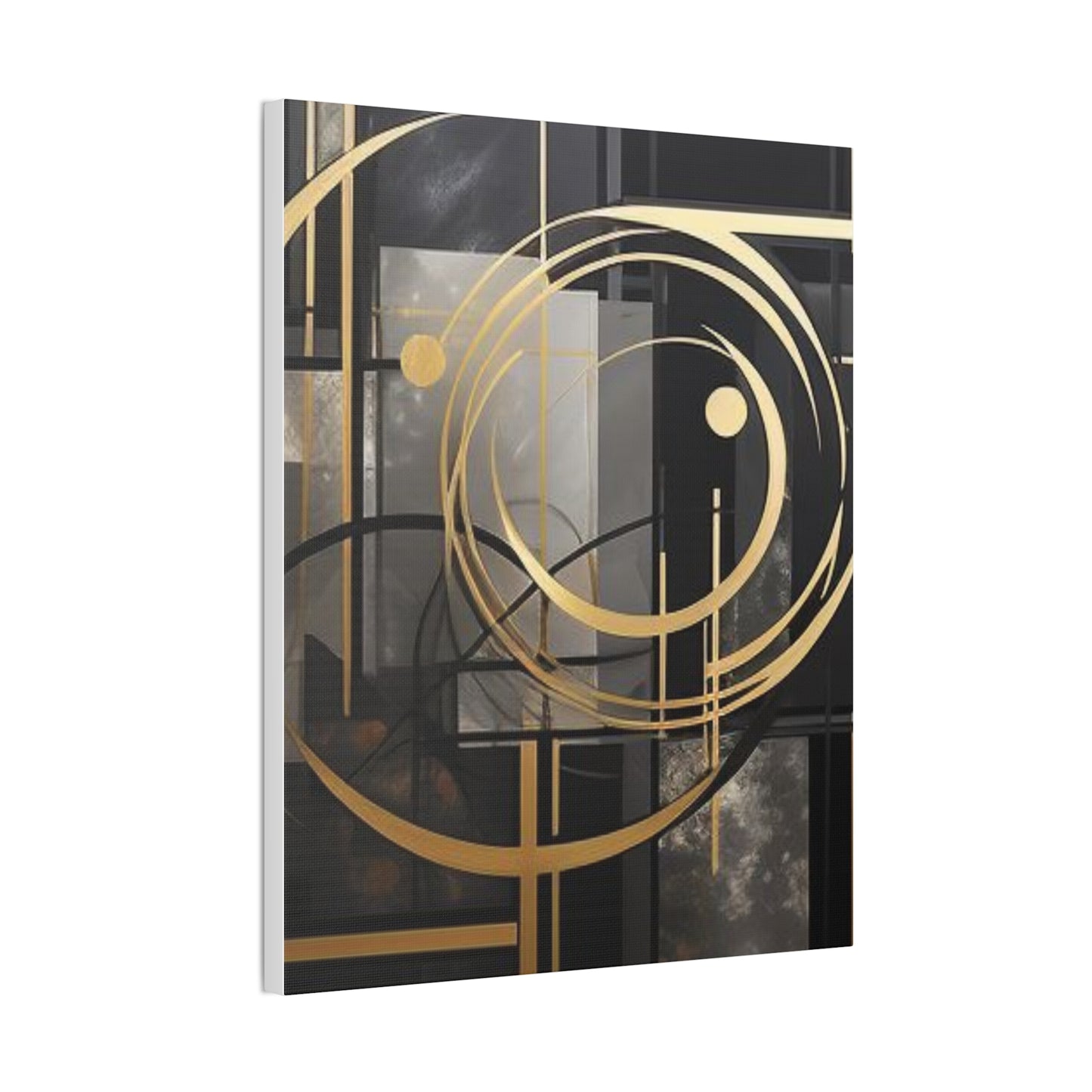 Gold and Black Elegance: A Symphony of Sophistication Canvas Print