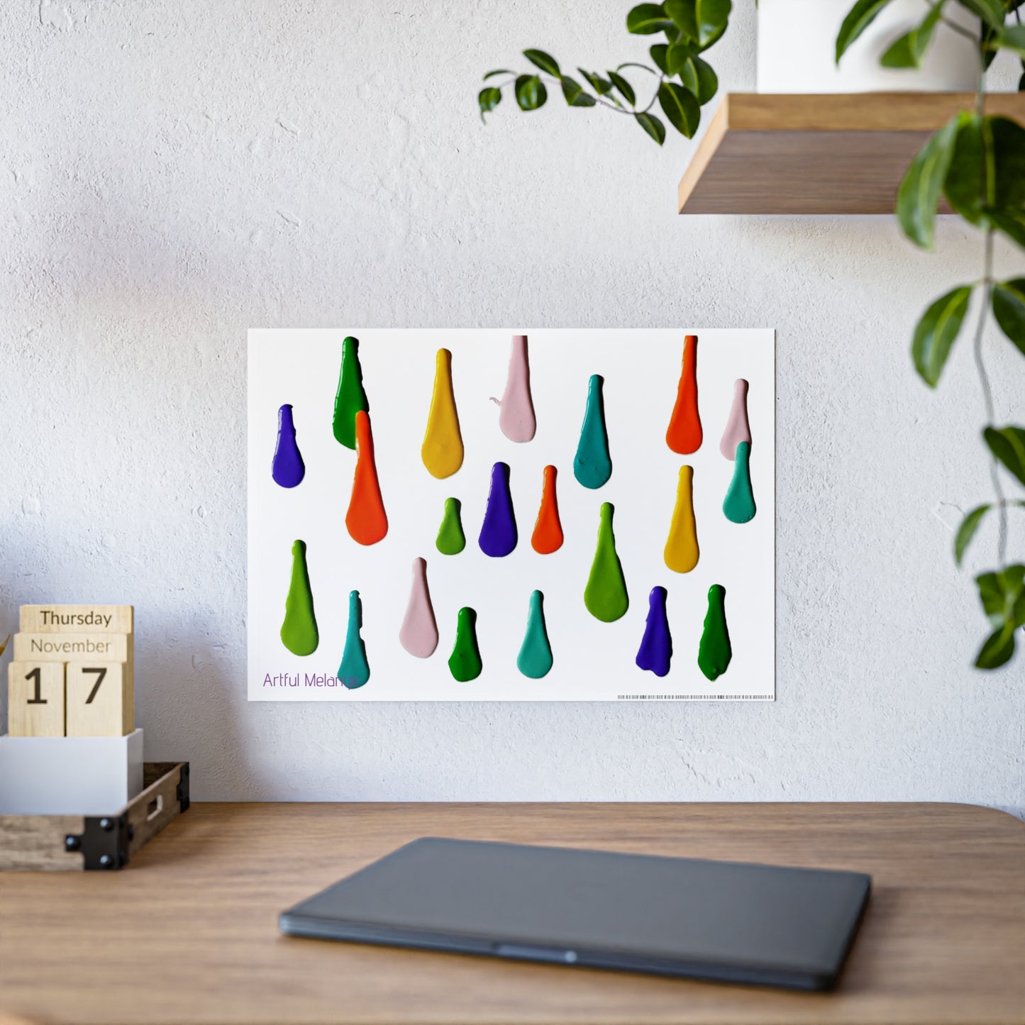 Gleaming Acrylic Abstract Poster: A Spectrum of Colorful Elegance