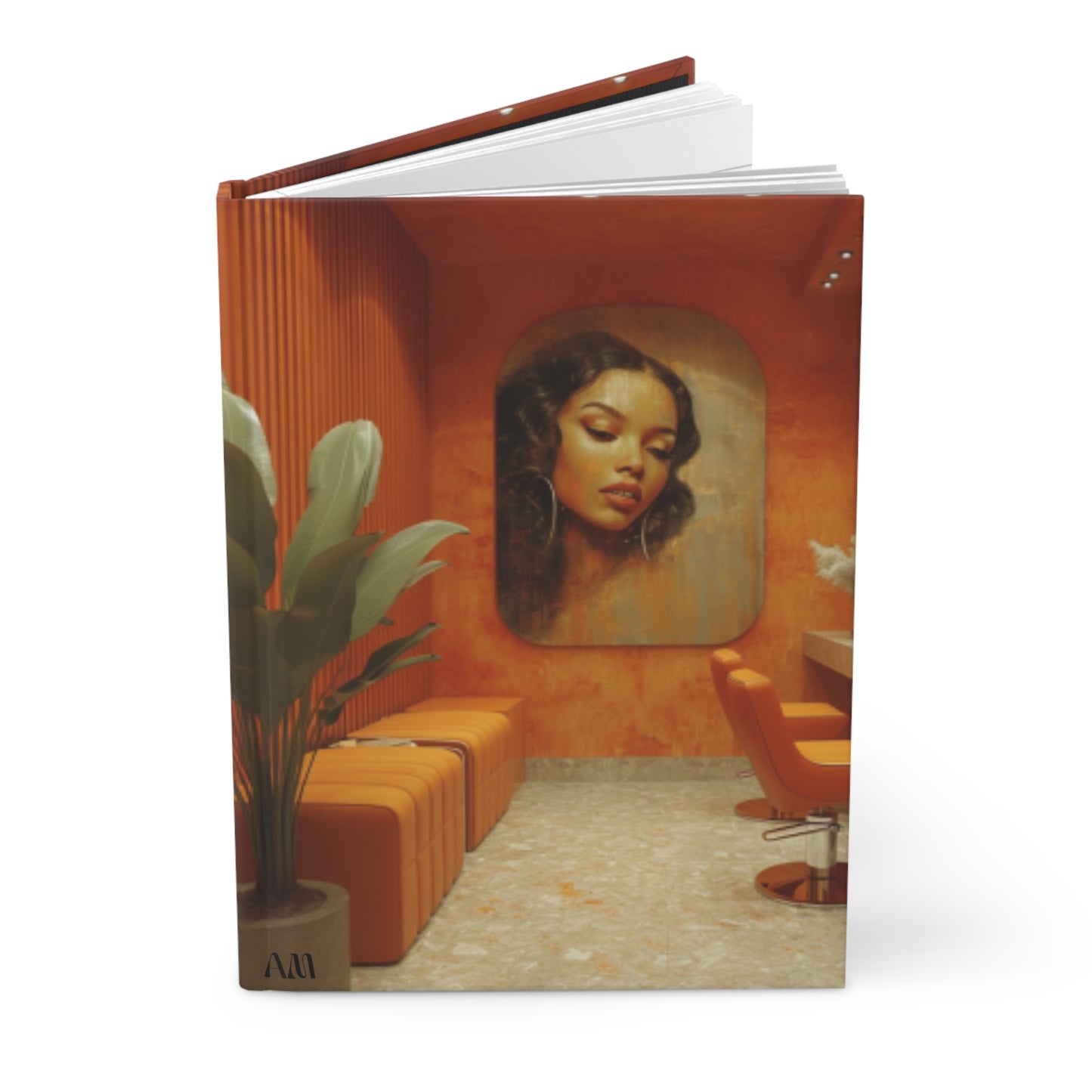 Black Hair Salon Interiors Hardcover Journal