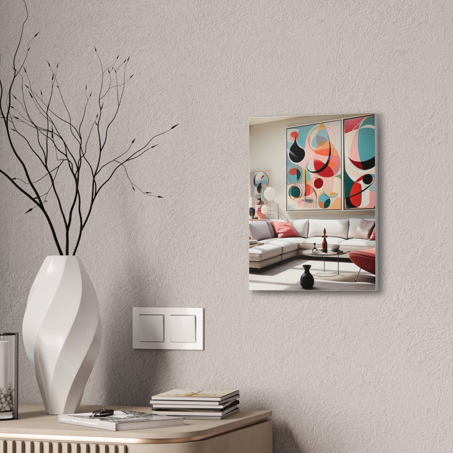 Timeless Elegance: Refined Pink Hues Canvas Print for Sophisticated Living Spaces