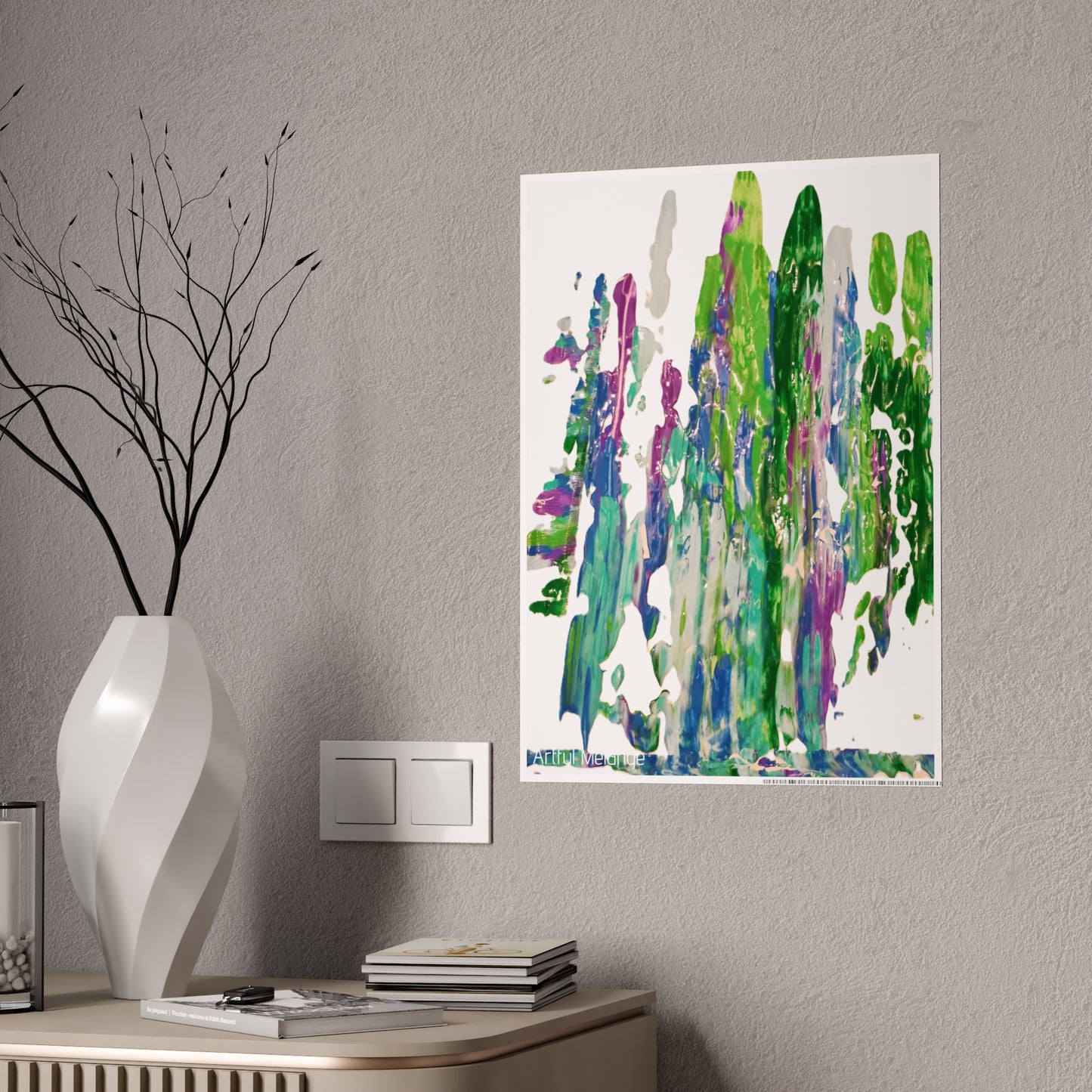 Gleaming Acrylic Abstract Poster: A Spectrum of Colorful Elegance