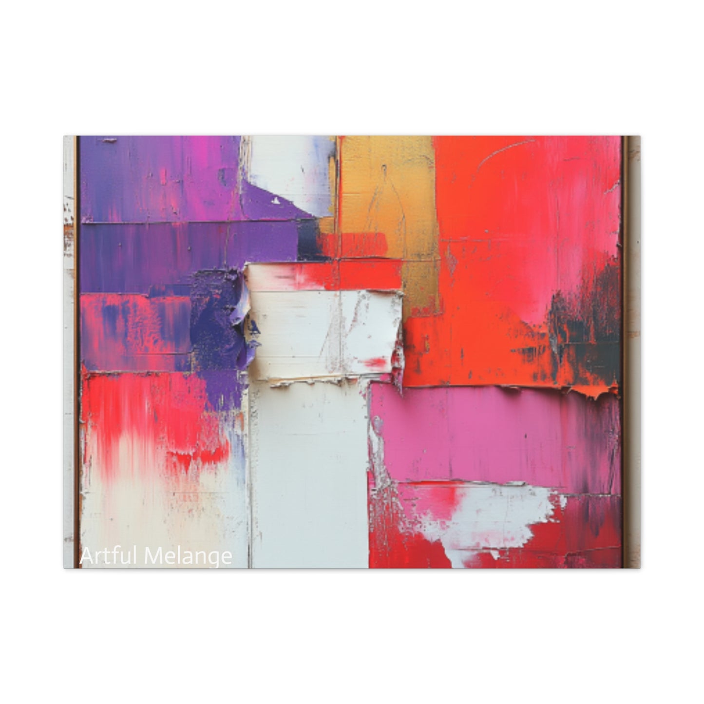 Acrylic Abstract Canvas Print - Homage to the Divine Nine/Red White Purple and Gold 1