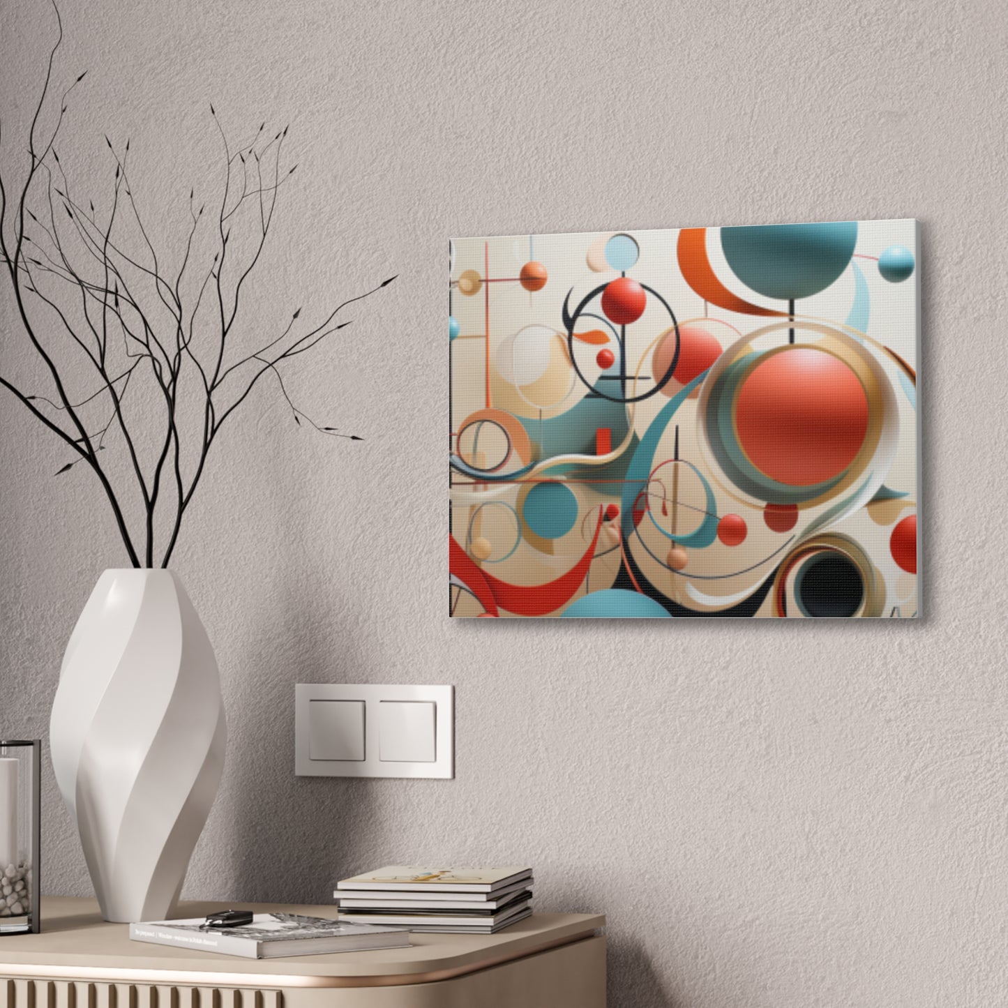 Harmony in Cyan and Peach- Graphic Print