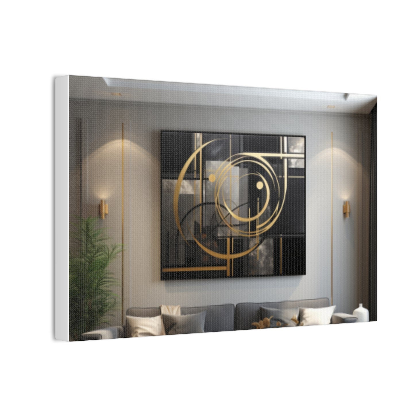 Gold and Black  Elegance: A Symphony of Sophistication Canvas Print