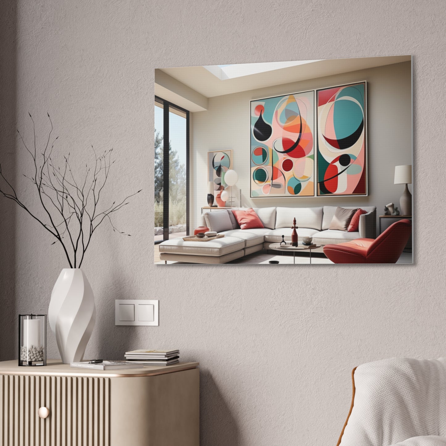 Timeless Elegance: Refined Pink Hues Canvas Print for Sophisticated Living Spaces