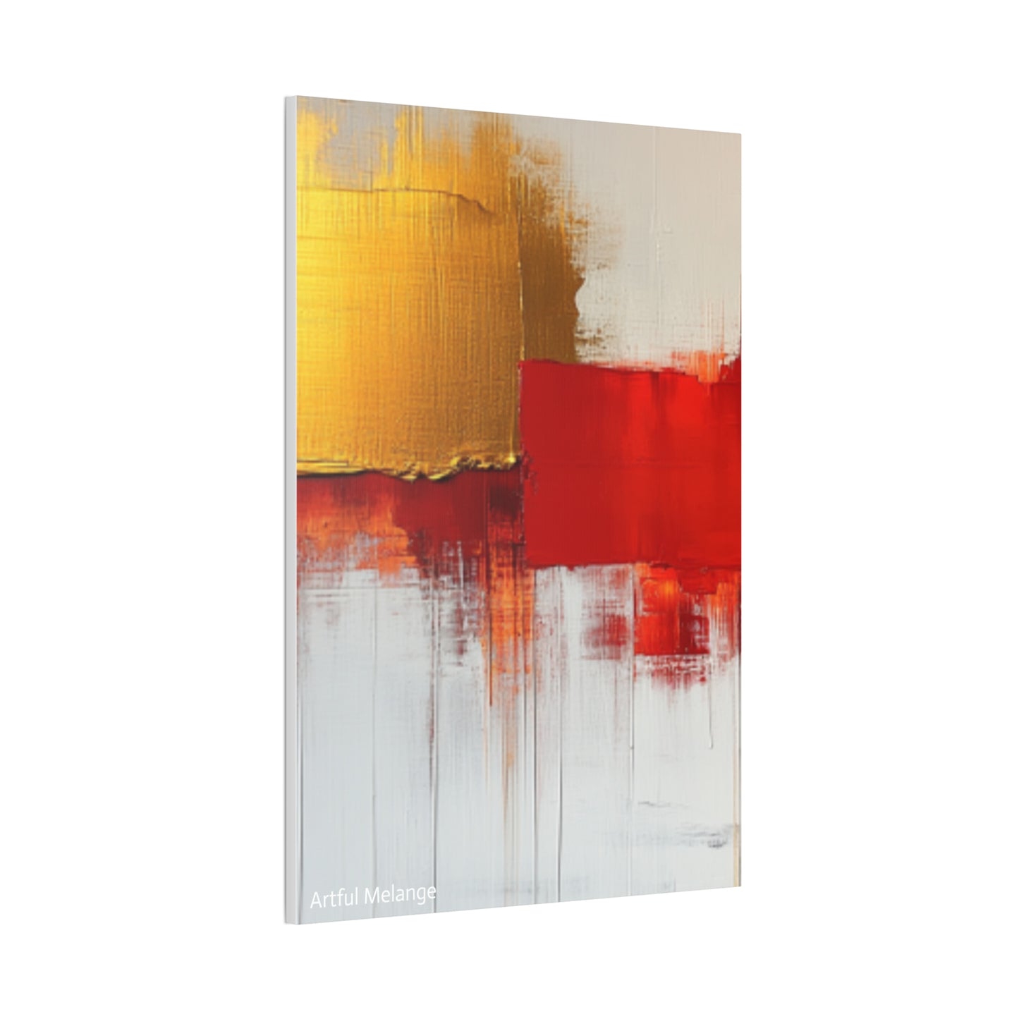 Acrylic Abstract Canvas Print - Homage to the Divine Nine/Red White and Gold 9