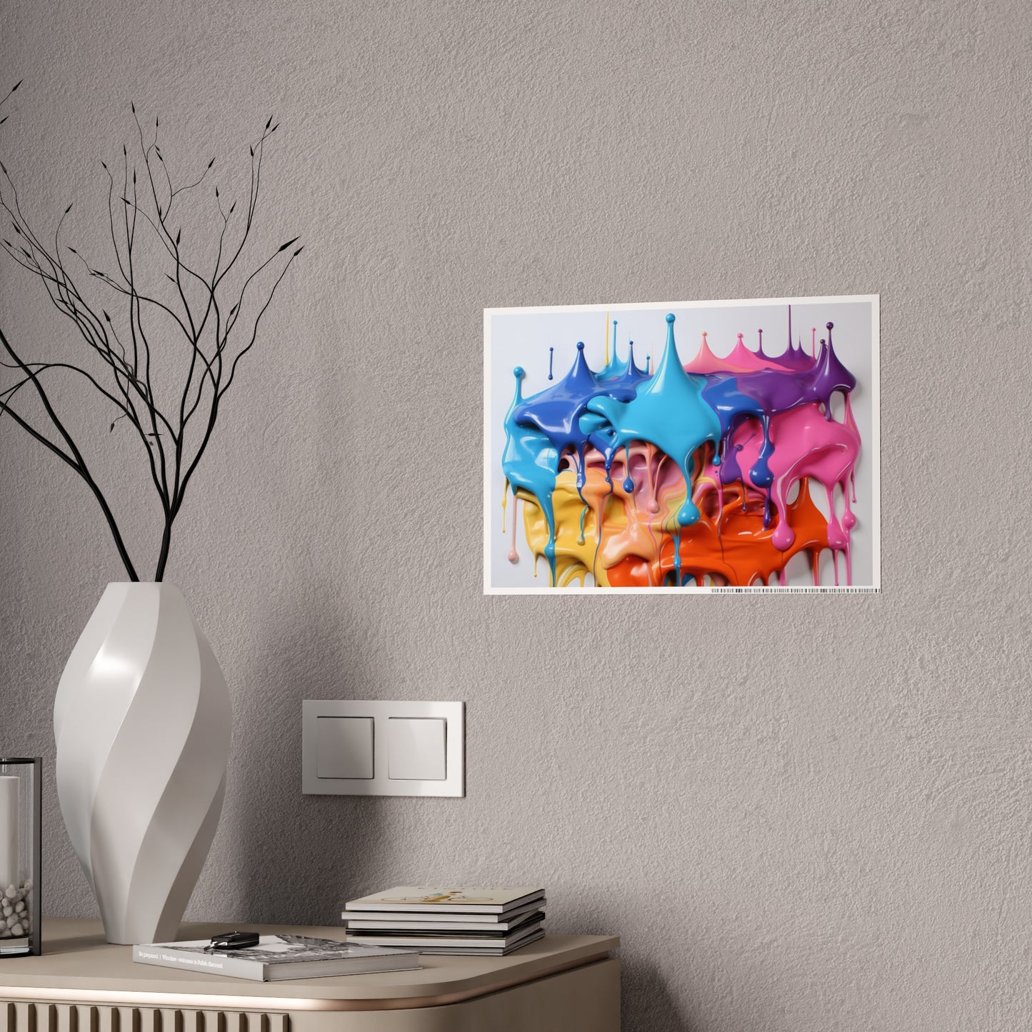 Gleaming Acrylic Abstract Poster: A Spectrum of Colorful Elegance