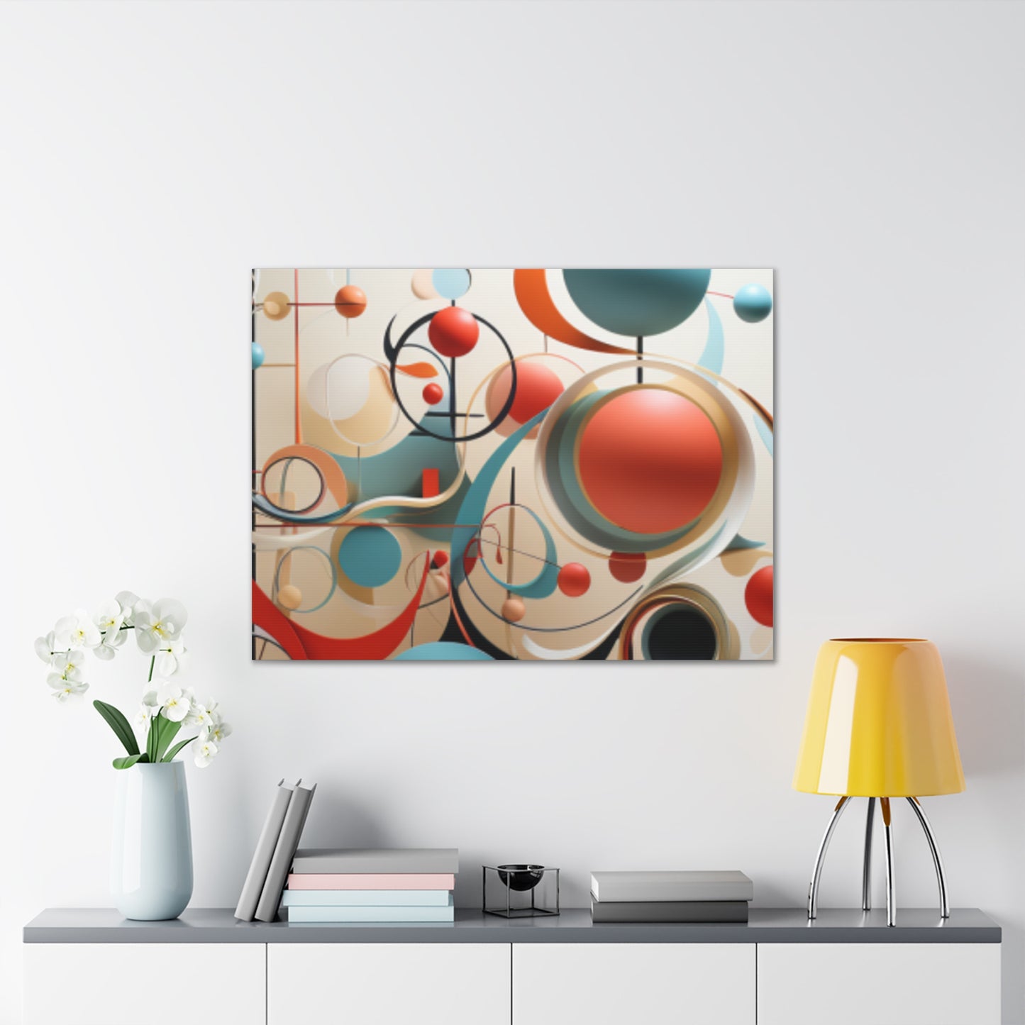 Harmony in Cyan and Peach- Graphic Print