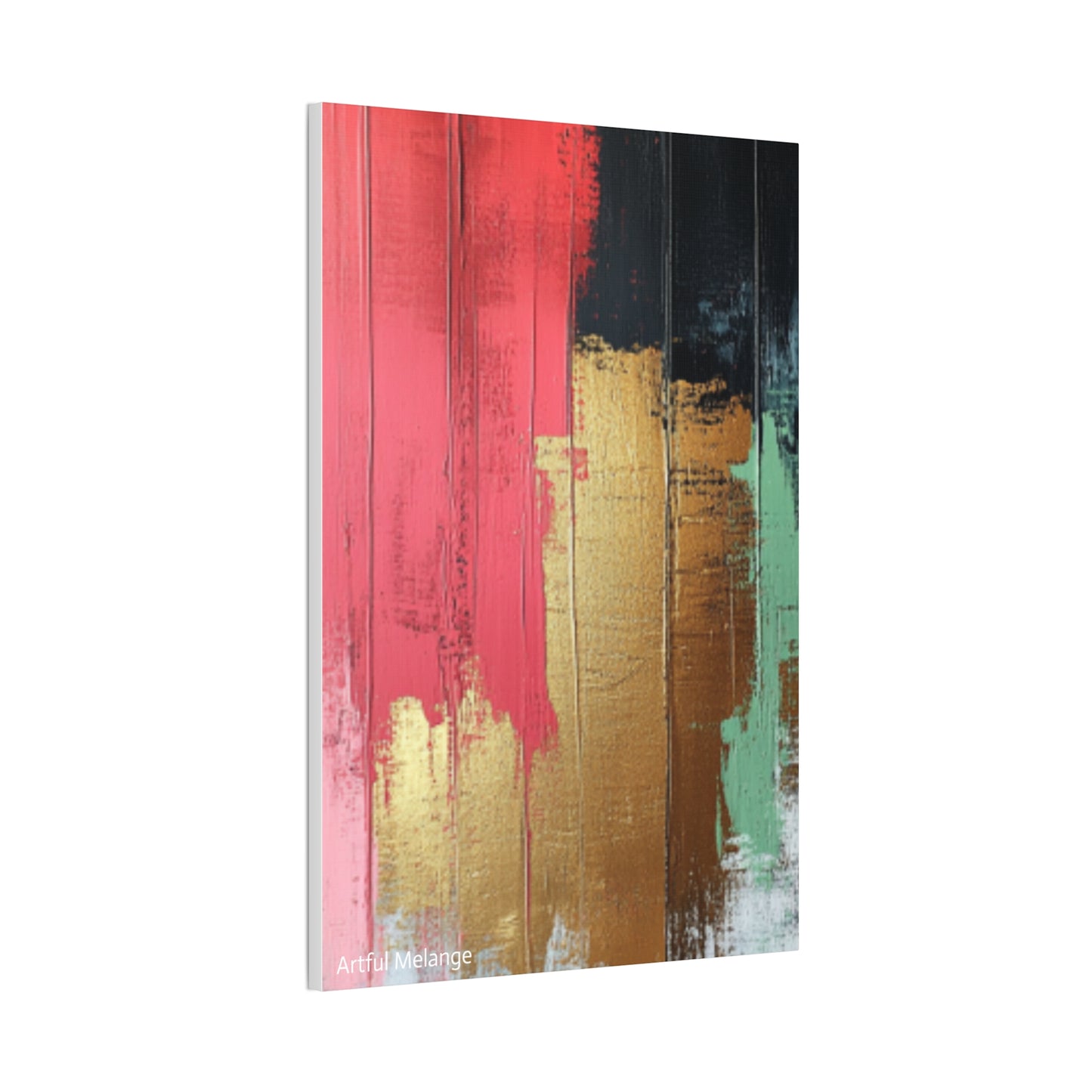 Acrylic Abstract Canvas Print - Homage to the Divine Nine/Pink Green Black and Gold 6