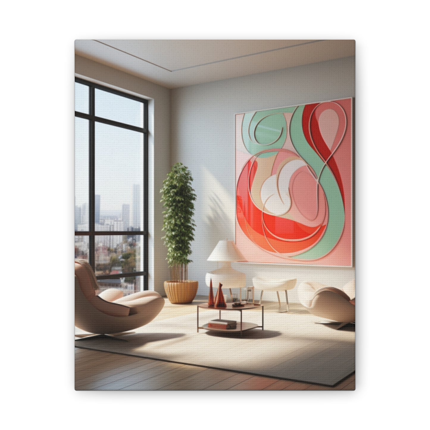 Timeless Elegance: Refined Pink Hues Canvas Print for Sophisticated Living Spaces