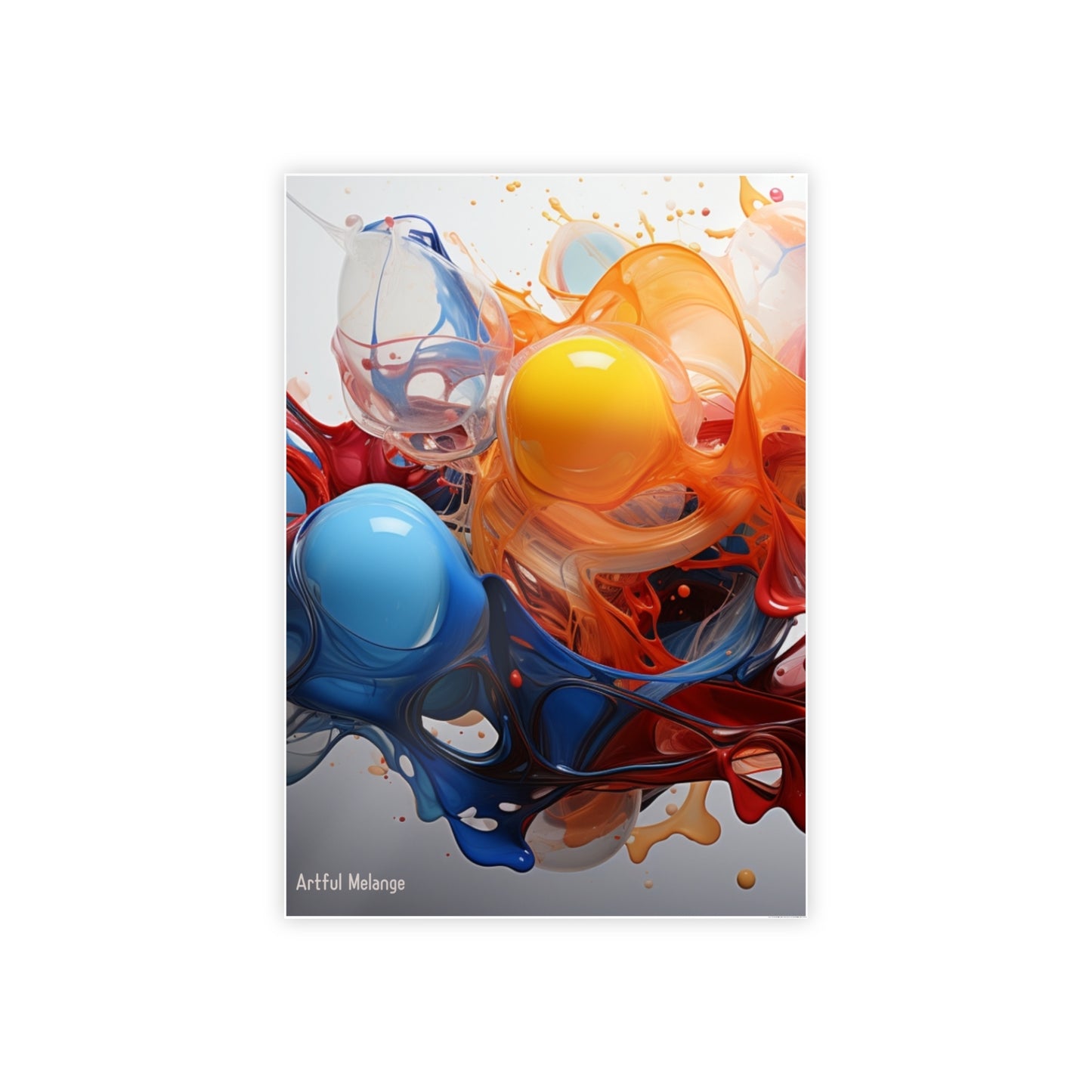 Gleaming   Acrylic Abstract Poster: A Spectrum of Colorful Elegance