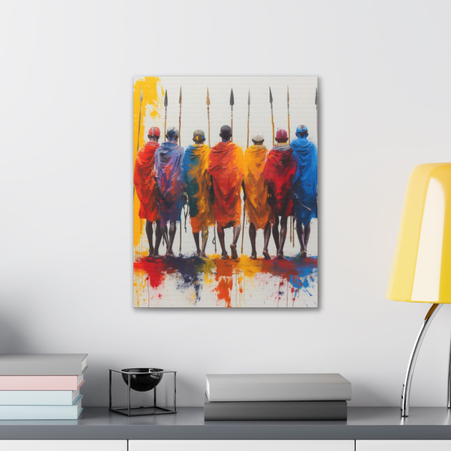 Masai Warriors Abstract Canvas Print