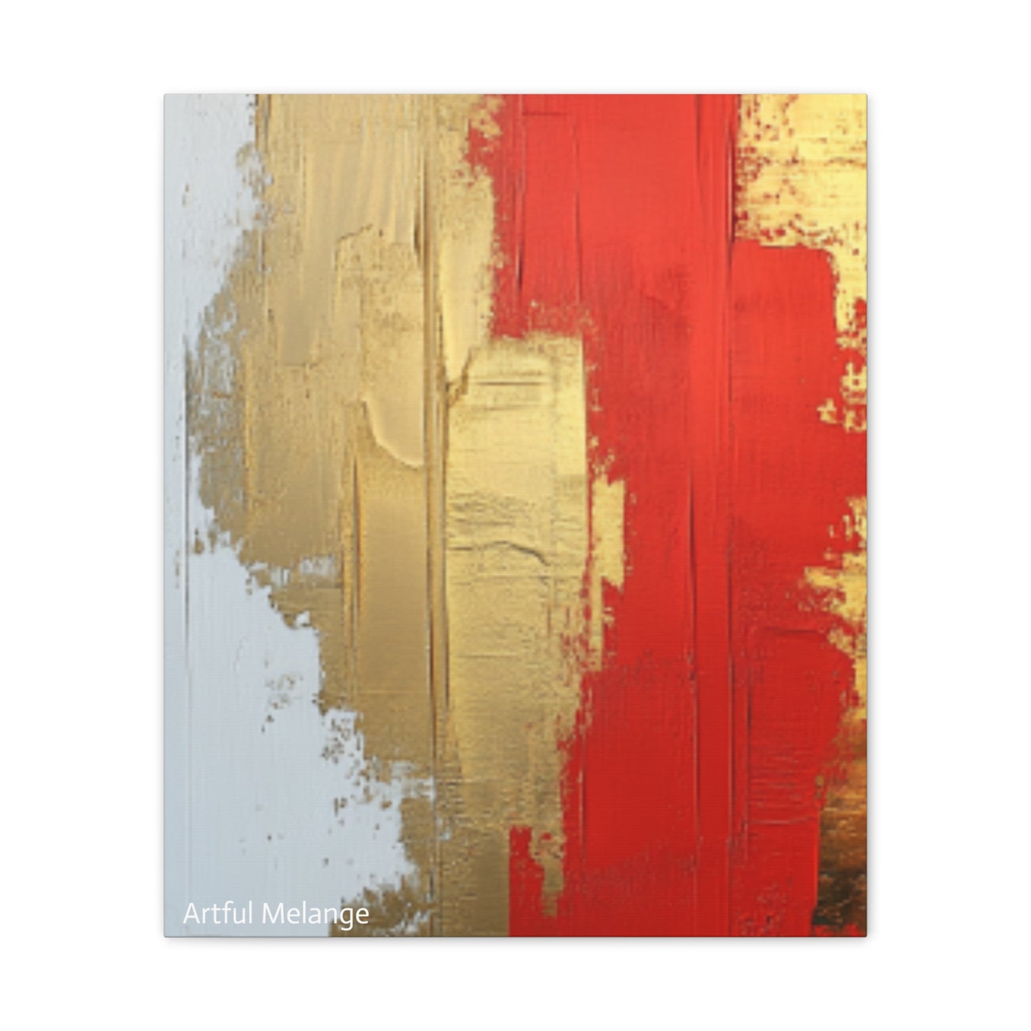 Acrylic Abstract Canvas Print - Homage to the Divine Nine/Red White and Gold 2