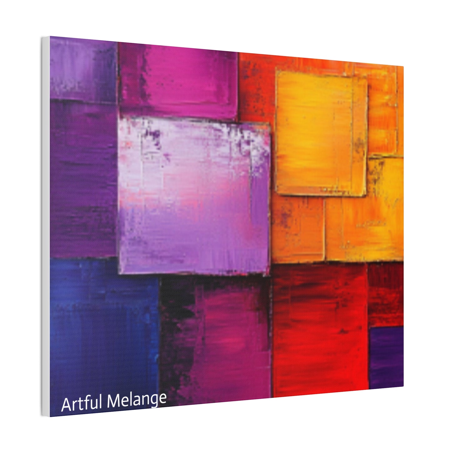 Acrylic Abstract Canvas Print - Homage to the Divine Nine/Red White Purple and Gold 8