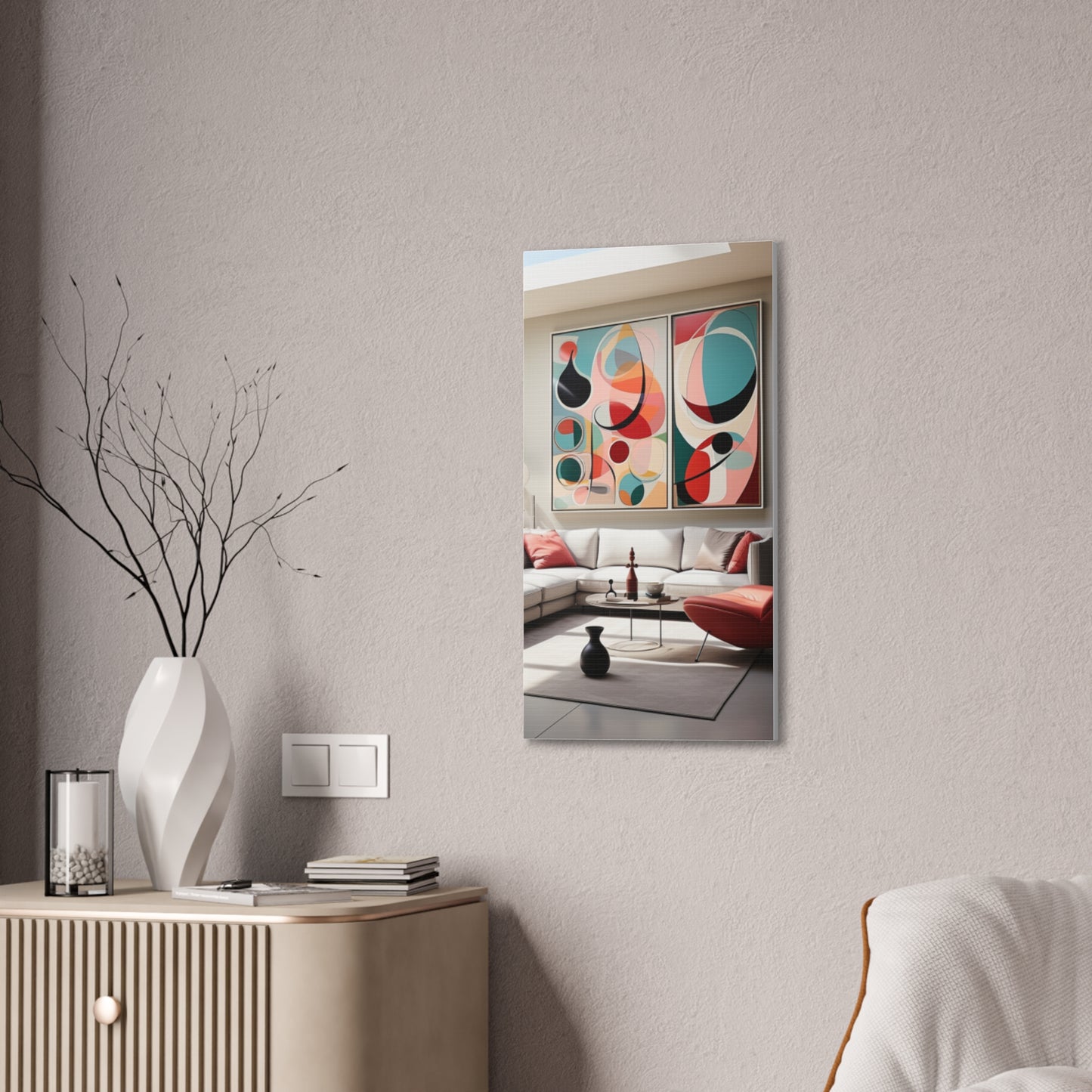 Timeless Elegance: Refined Pink Hues Canvas Print for Sophisticated Living Spaces