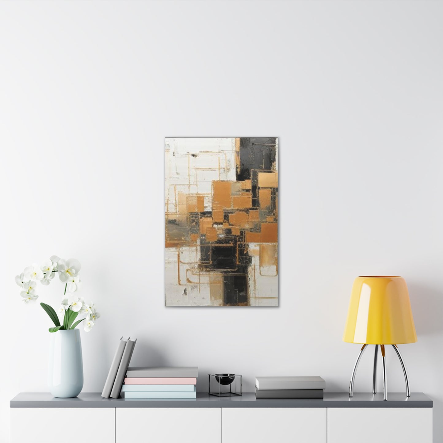 Gold and Black Elegance: A Symphony of Sophistication Canvas Print