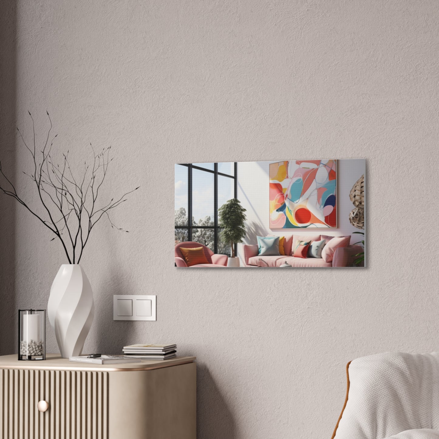 Timeless Elegance: Refined Pink Hues Canvas Print for Sophisticated Living Spaces