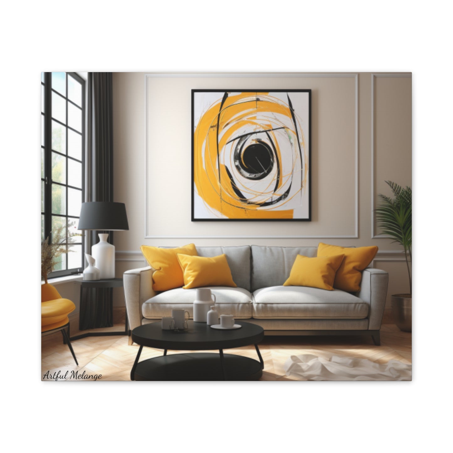 Timeless Elegance: Refined Yellow Hues Canvas Print for Sophisticated Living Spaces