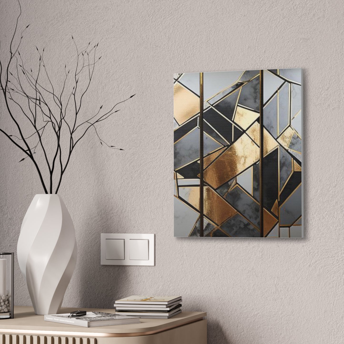 Gold and Black Elegance: A Symphony of Sophistication Canvas Print