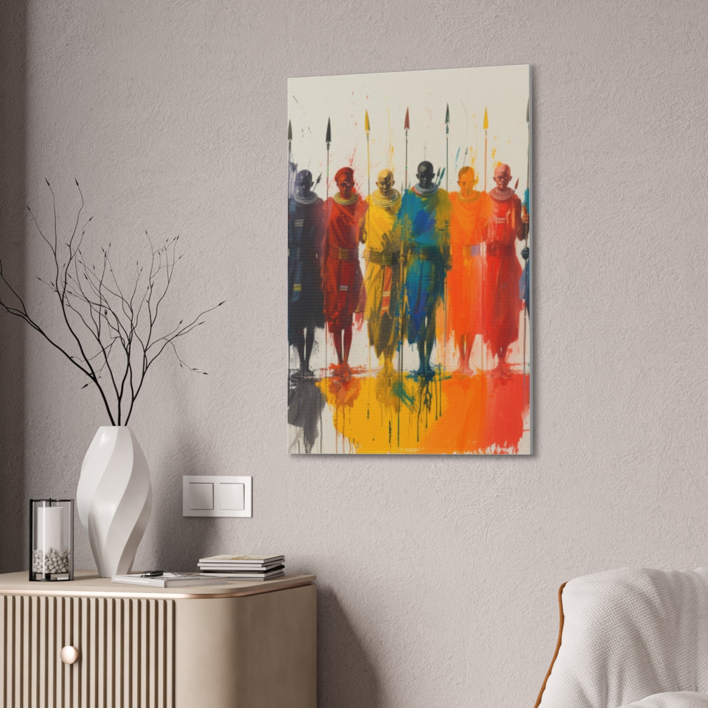 Masai Warriors Abstract Canvas Print