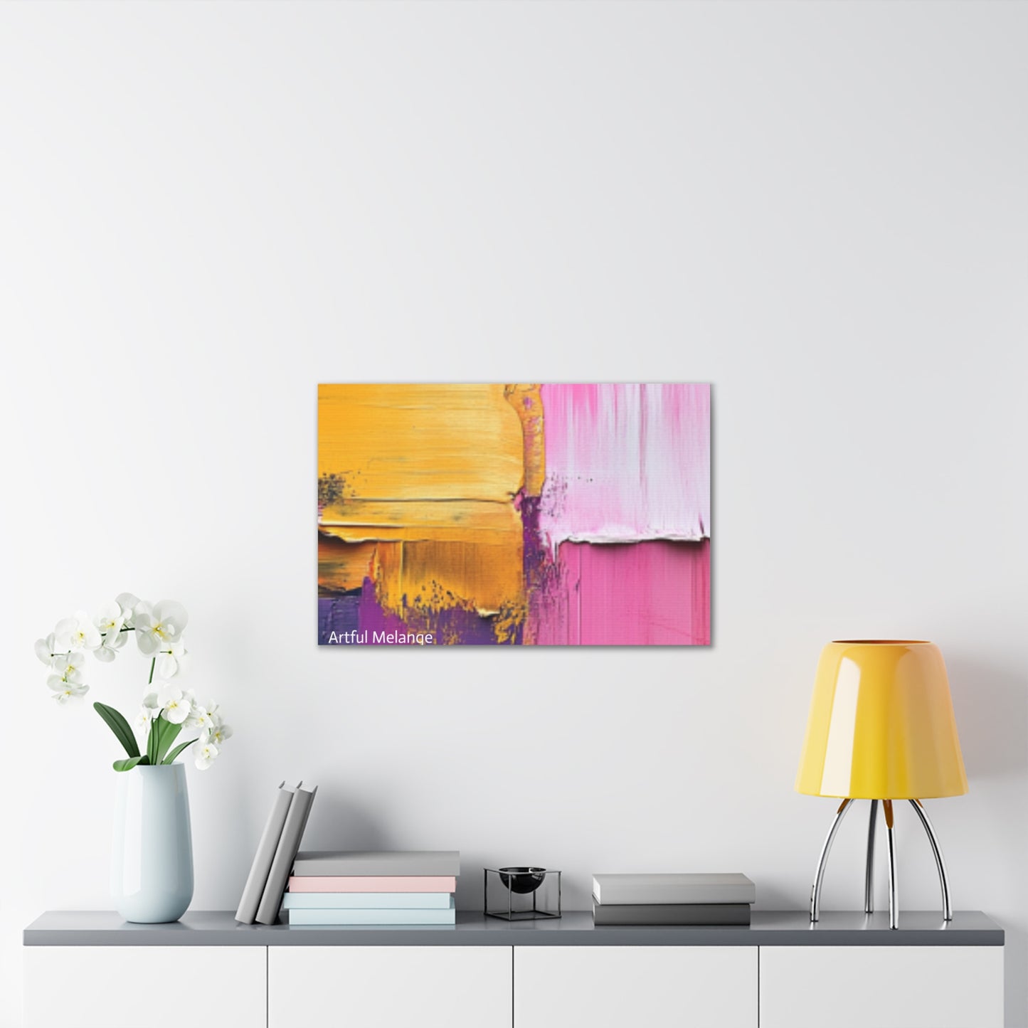 Acrylic Abstract Canvas Print - Homage to the Divine Nine/Gold Purple Pink and Green 5