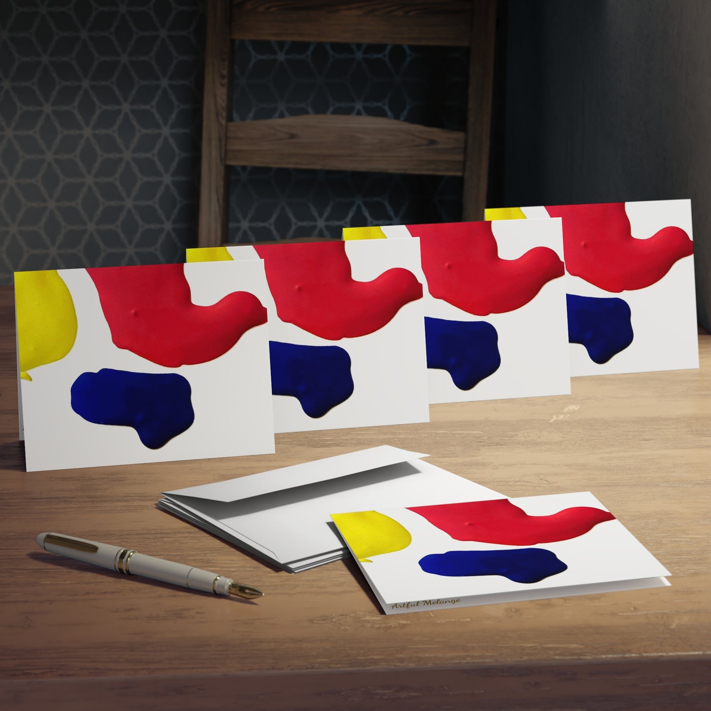 Elegance in Ink:  Abstract Art Note Card Set(5-Pack)