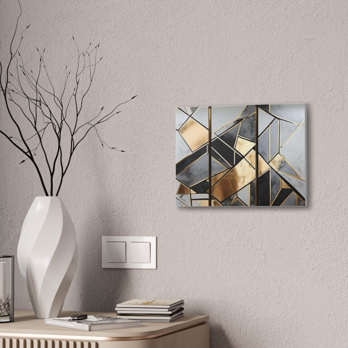 Gold and Black Elegance: A Symphony of Sophistication Canvas Print