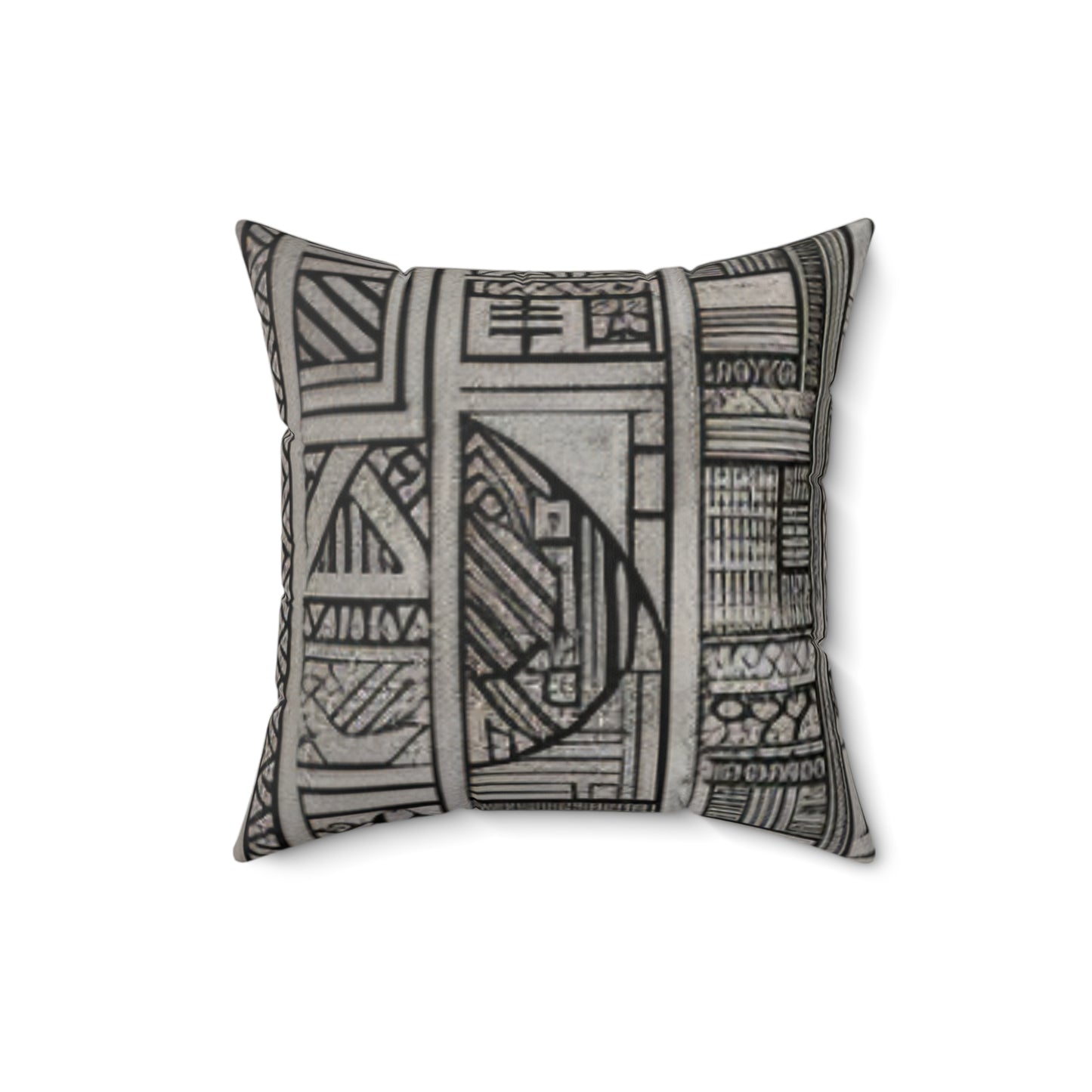 African Mud Cloth Design Square Pillow