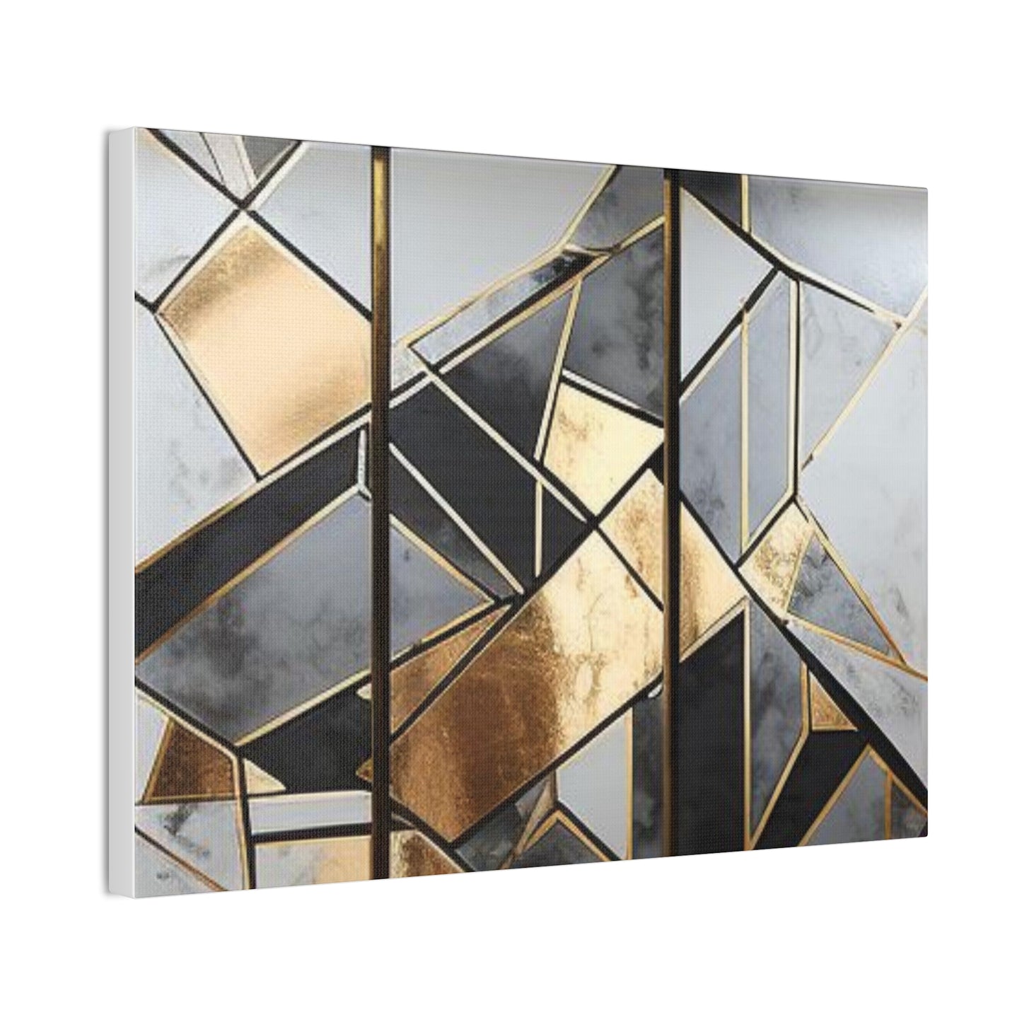 Gold and Black Elegance: A Symphony of Sophistication Canvas Print