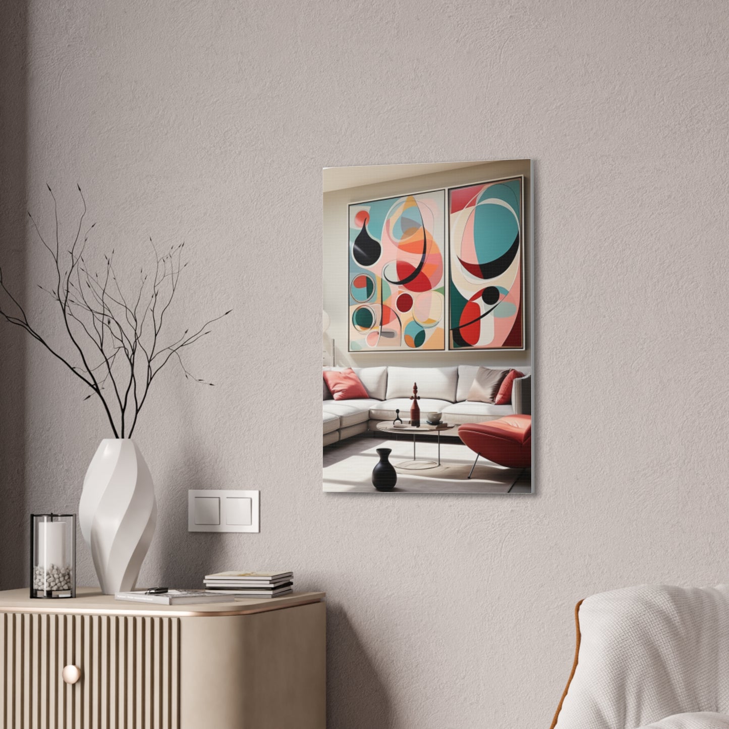 Timeless Elegance: Refined Pink Hues Canvas Print for Sophisticated Living Spaces