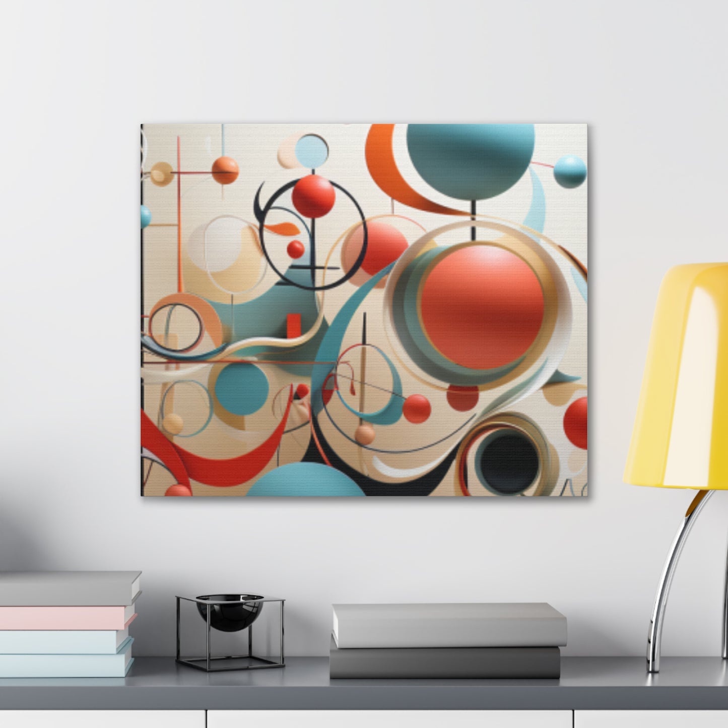 Harmony in Cyan and Peach- Graphic Print