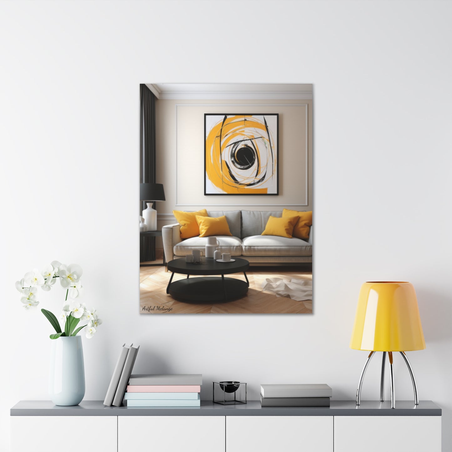 Timeless Elegance: Refined Yellow Hues Canvas Print for Sophisticated Living Spaces