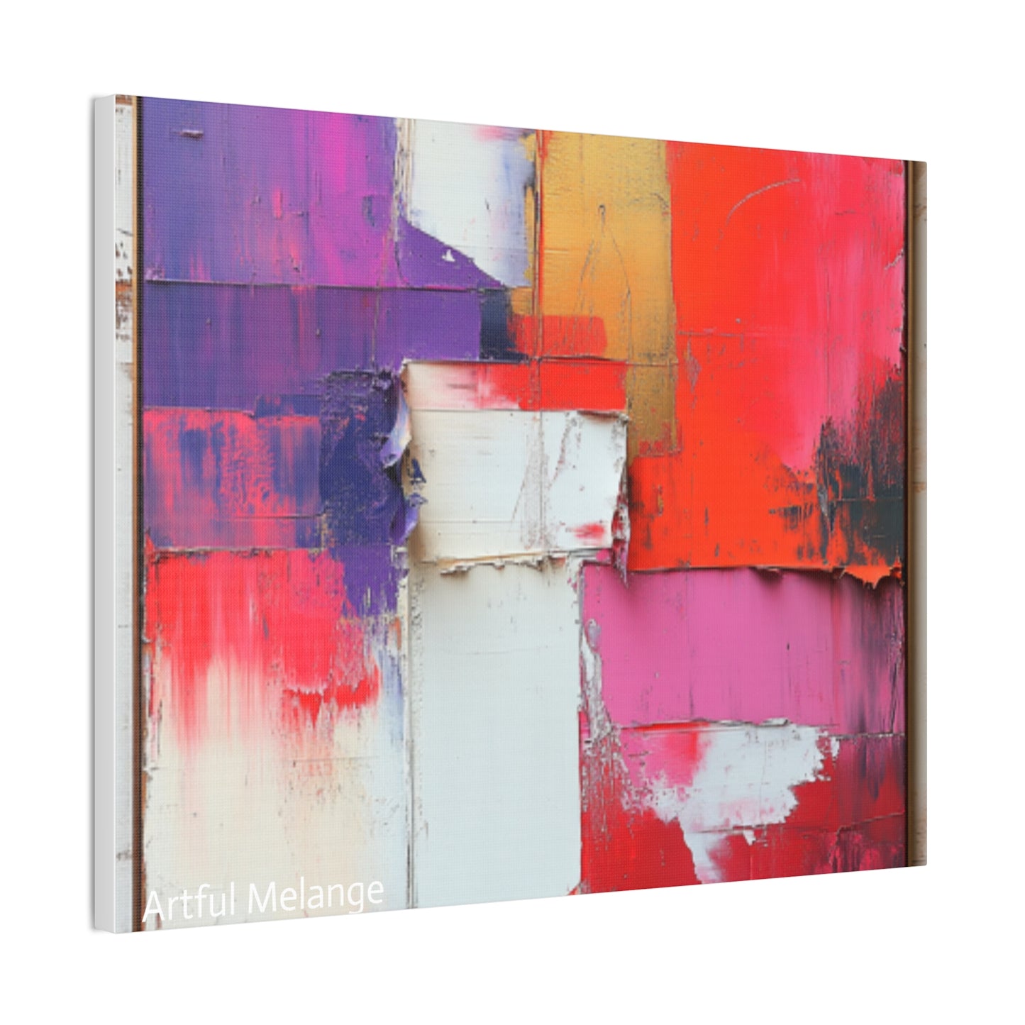 Acrylic Abstract Canvas Print - Homage to the Divine Nine/Red White Purple and Gold 1