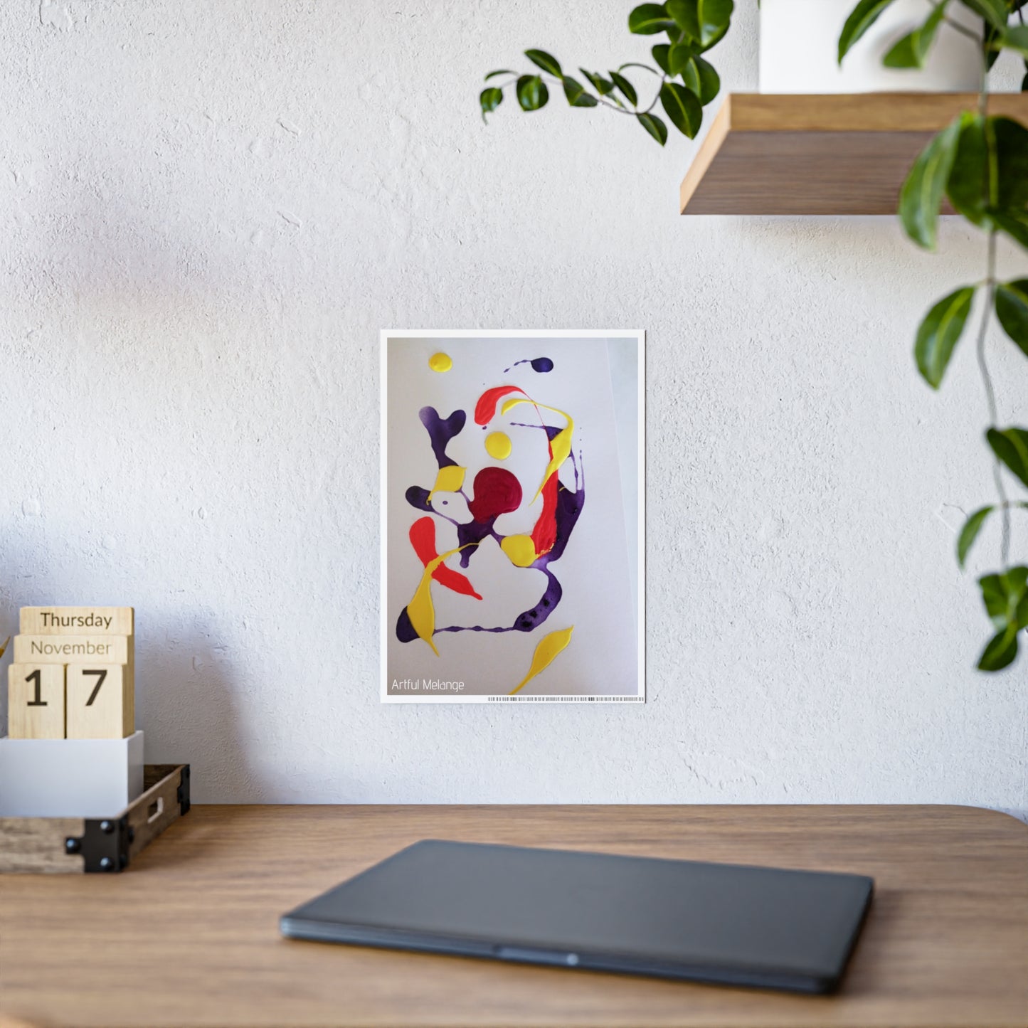 Gleaming Acrylic Abstract Poster: A Spectrum of Colorful Elegance