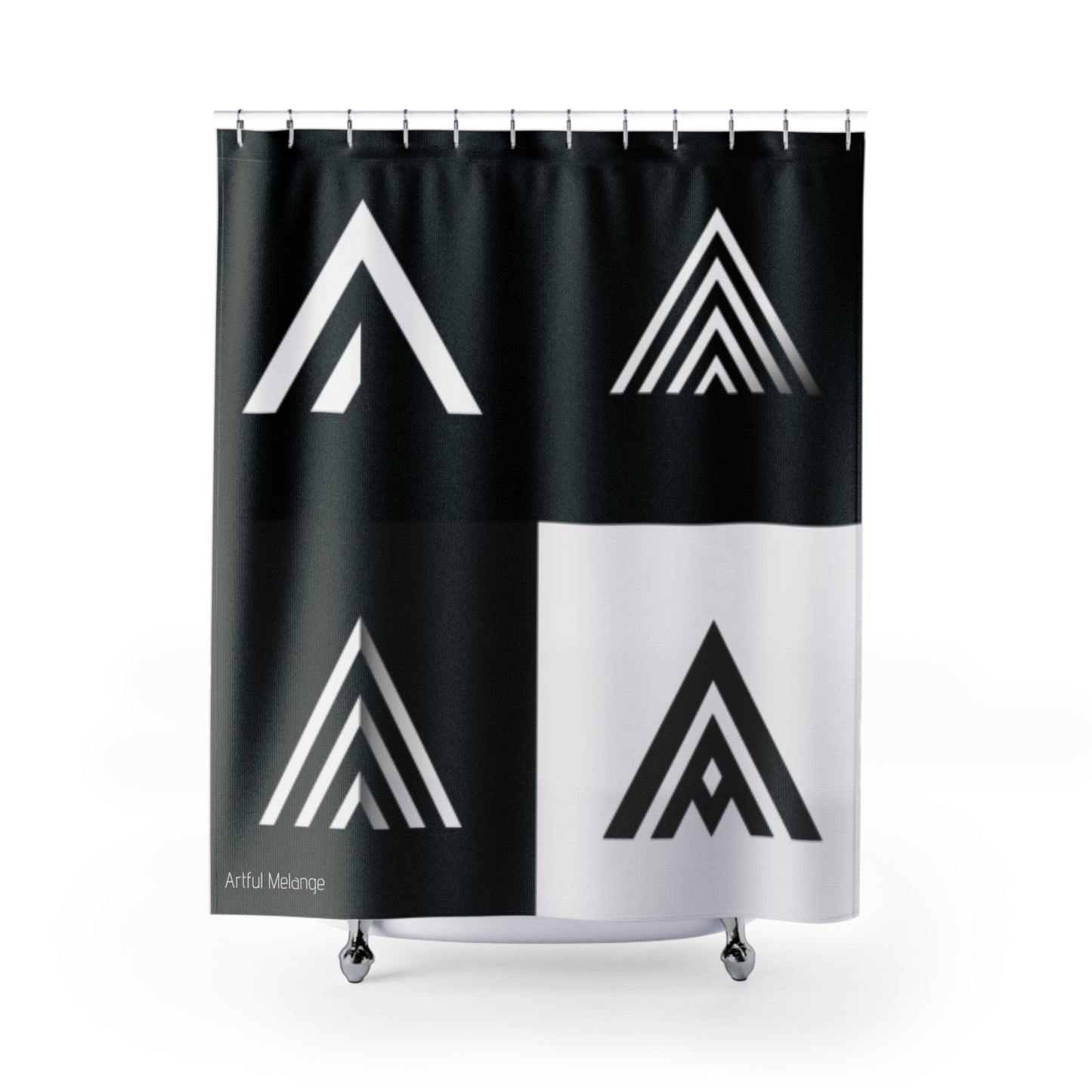 Canvas Cascade: Abstract Acrylic Art Shower Curtain Collection